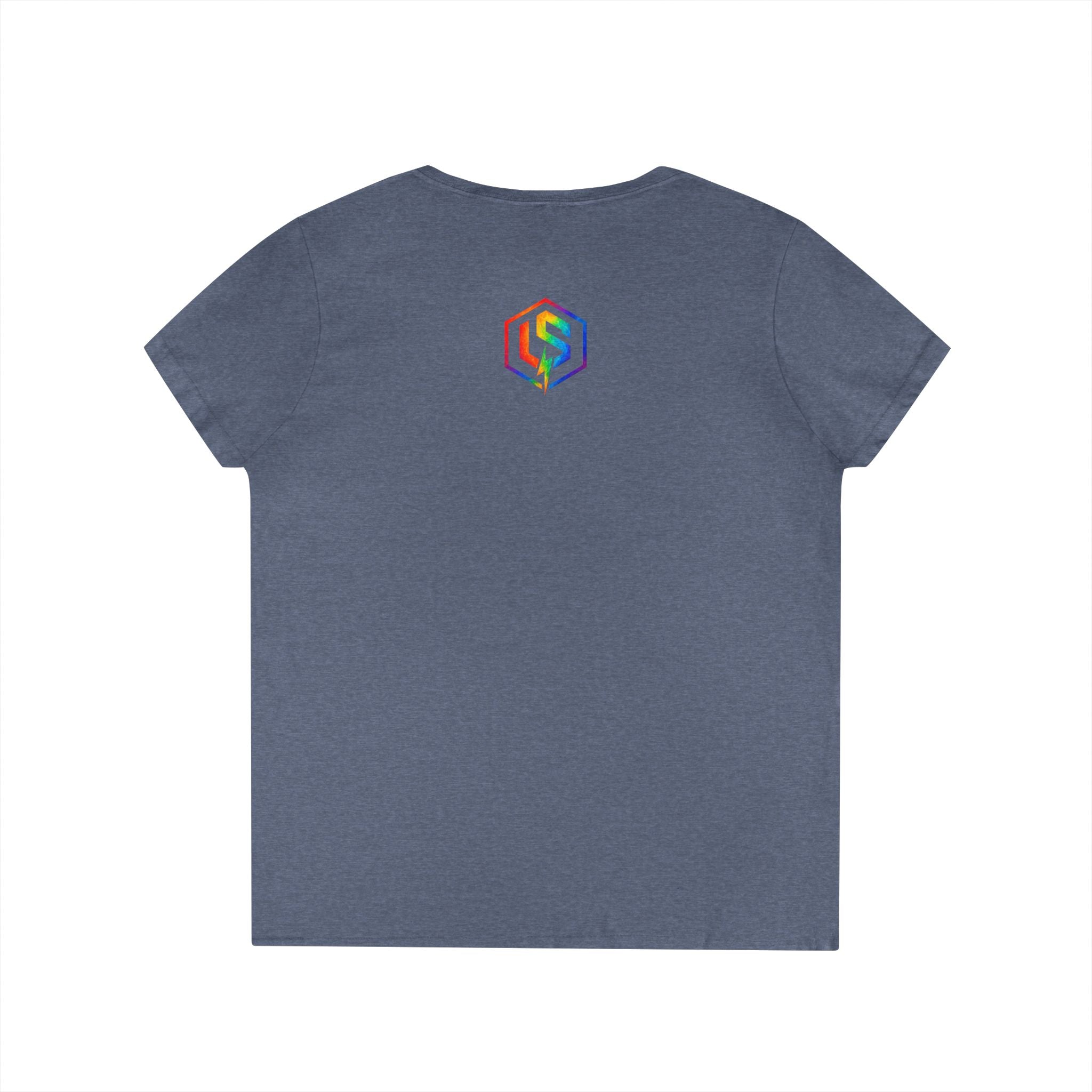 Womens' V-Neck T-Shirt — Rainbow "UNSPONSORED" Logo Tee