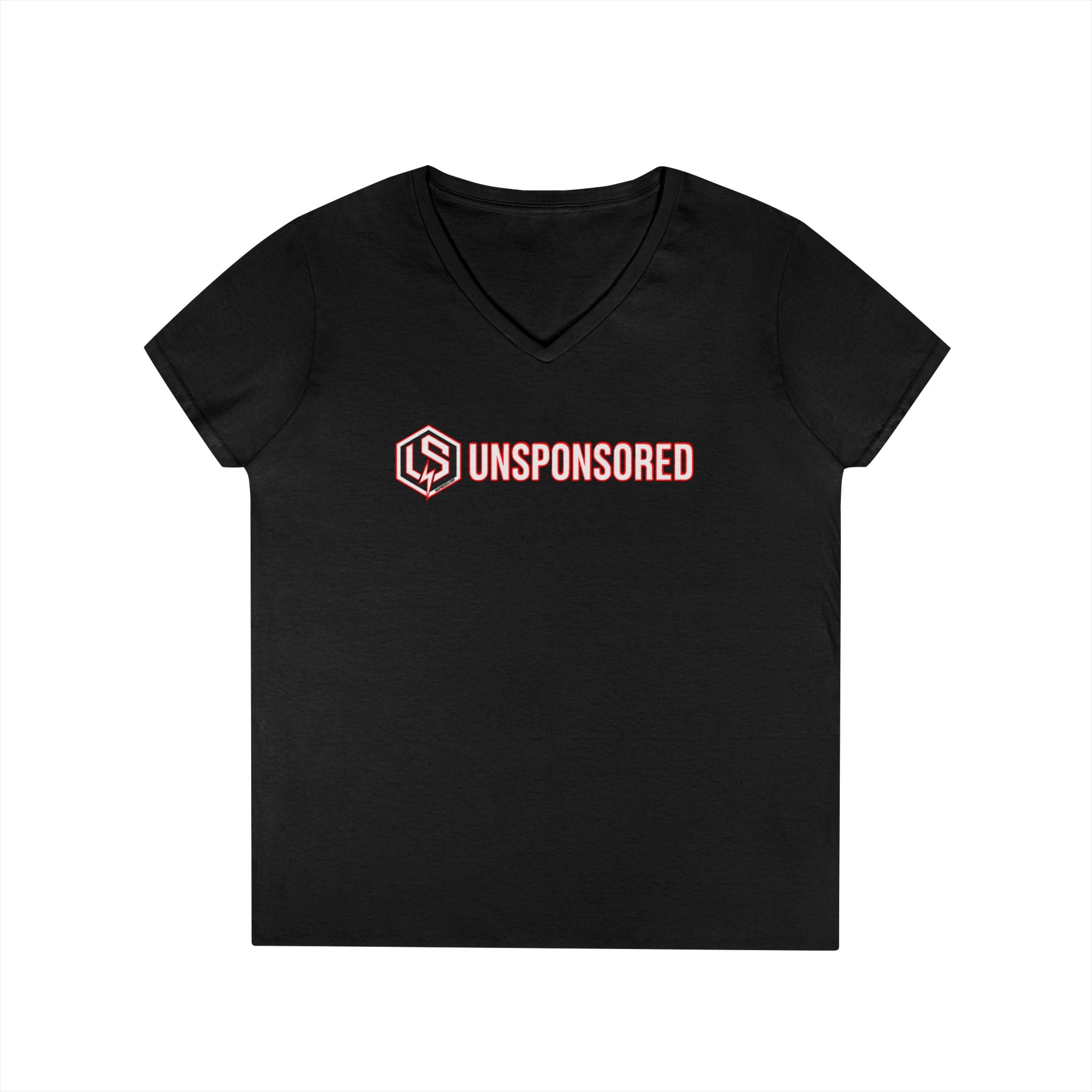 Unsponsored (Team Red) Logo V-Neck T-Shirt — Women’s Graphic Tee