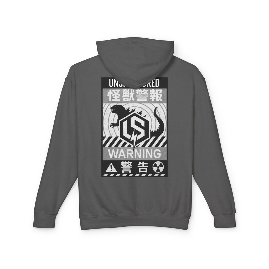 God Kaiju Warning Graphic Hoodie — 'Unsponsored' Kaiju Poster Hoodie