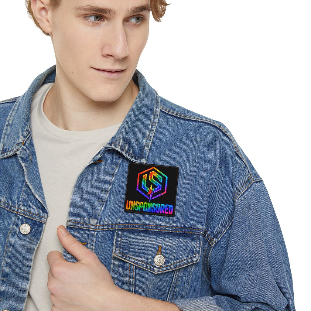 Iron-On Patch — Rainbow 'UNSPONSORED' Logo Patch for Jackets & Backpacks