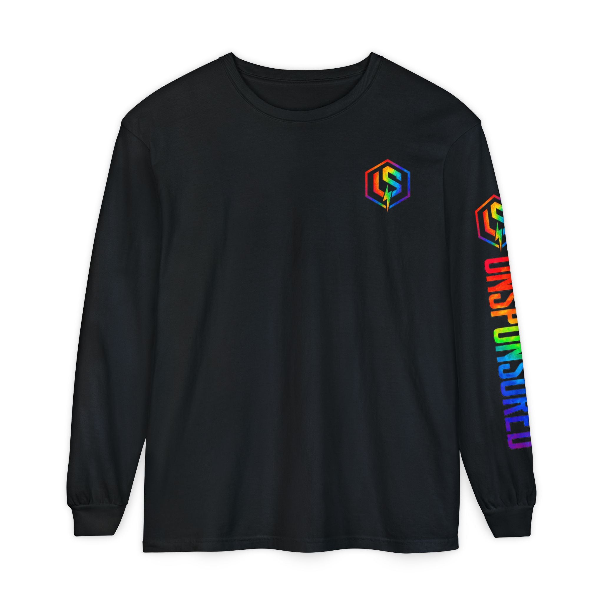 Rainbow 'UNSPONSORED' Logo Long Sleeve Tee