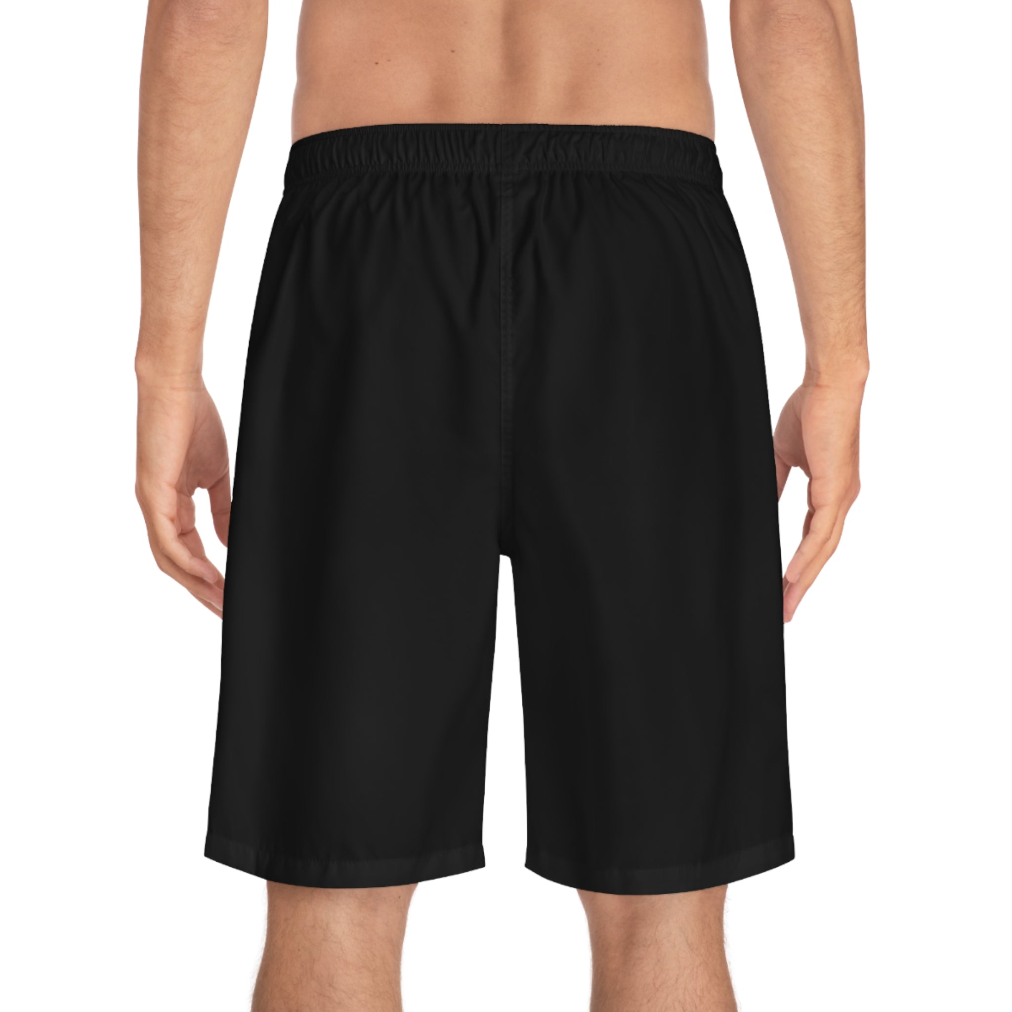 Unsponsored Flame Logo Men's Board Shorts — Black Surf & Swim Trunks