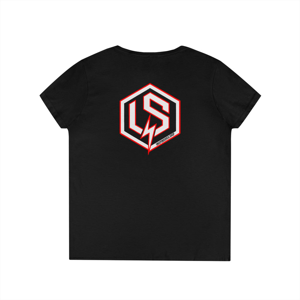 Unsponsored (Team Red) Logo V-Neck T-Shirt — Women’s Graphic Tee