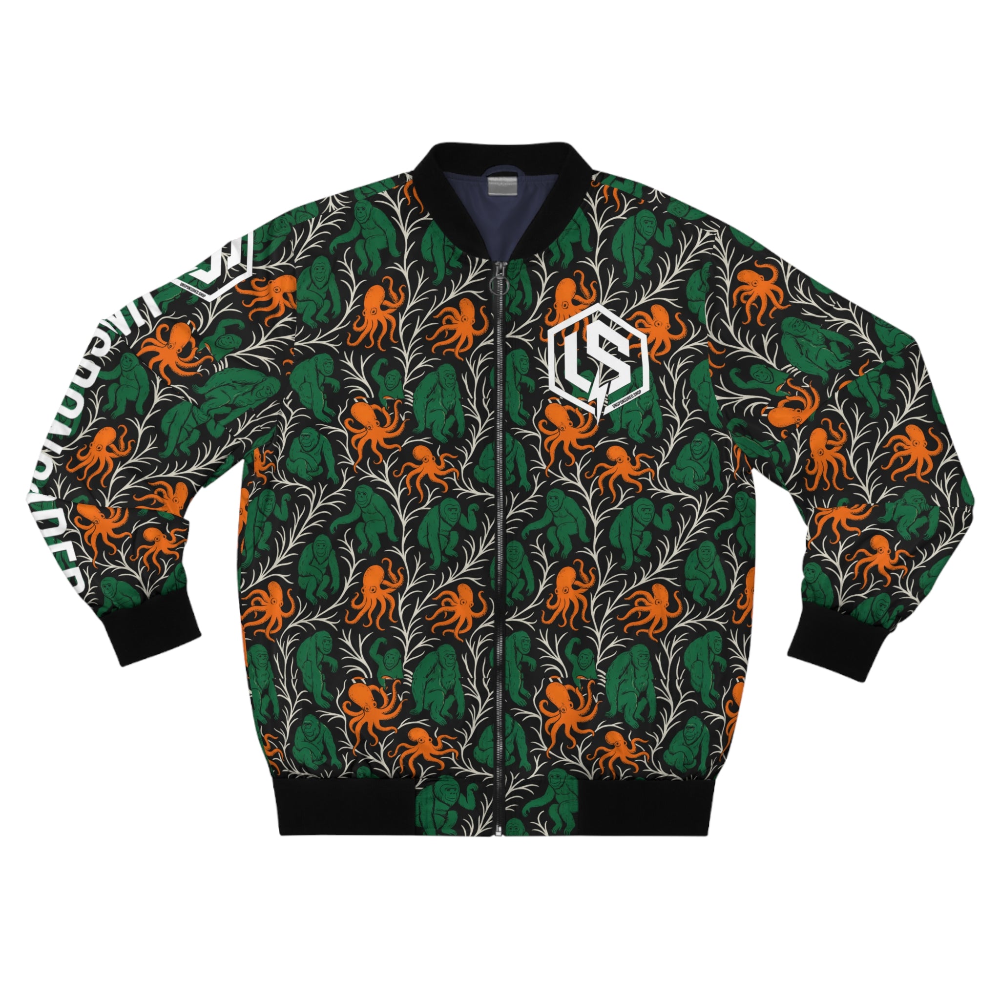 Orangutans & Octopi Bomber Jacket — All-Over Print Jacket