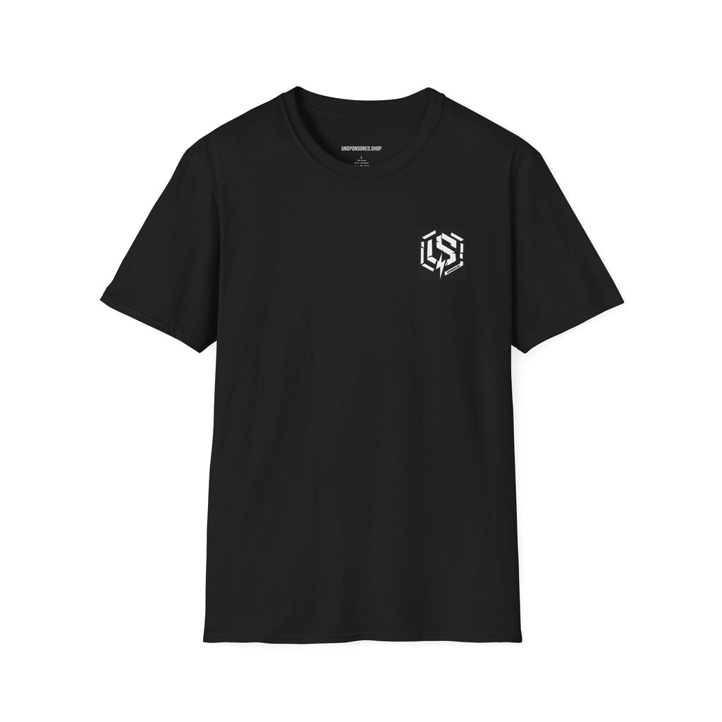 Unsponsored Shatter Logo T-Shirt — 'Uncensored' Graphic Tee with Bold Monochrome Emblem