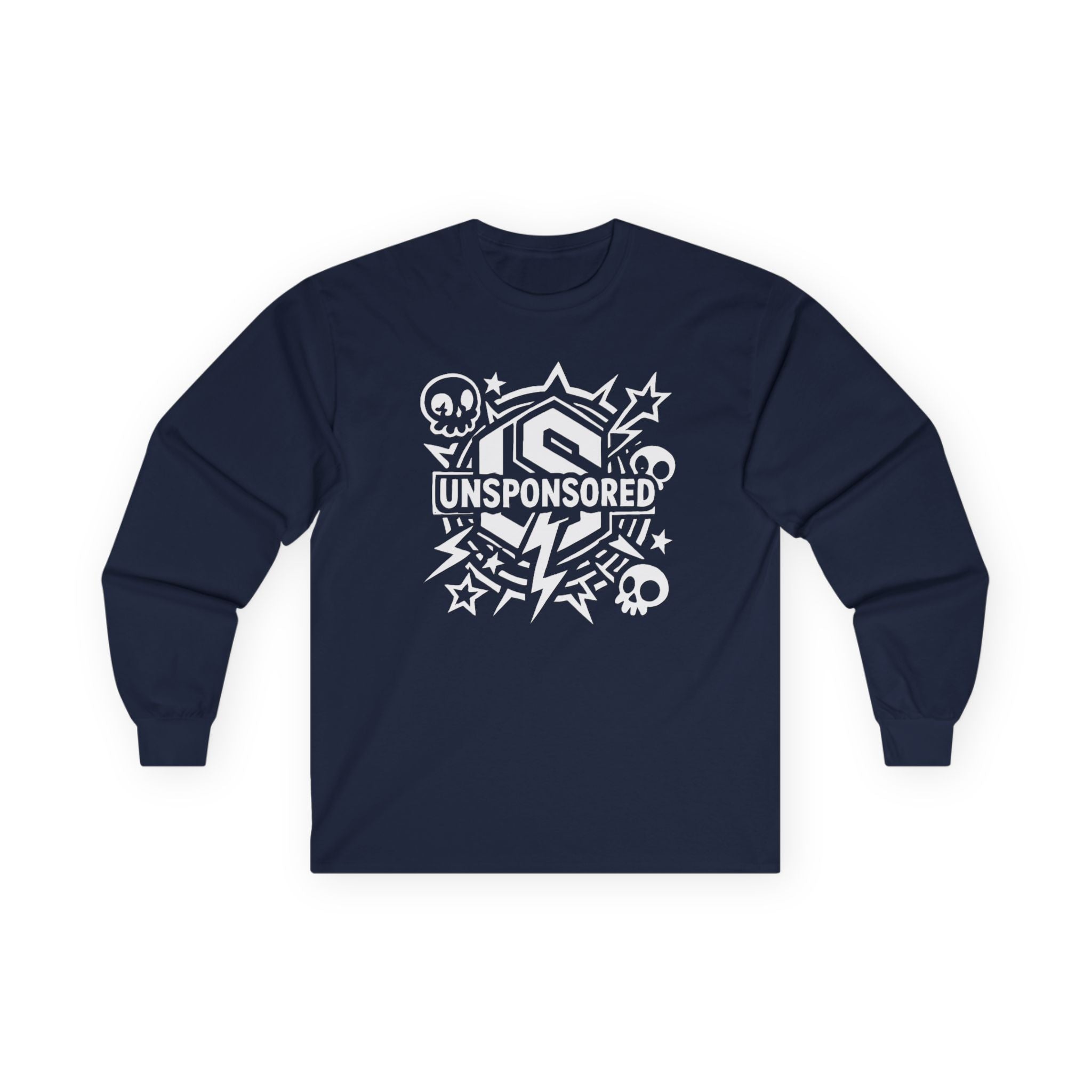 Unisex Long Sleeve Tee — 'Unsponsored' Skate-Punk Graphic Shirt