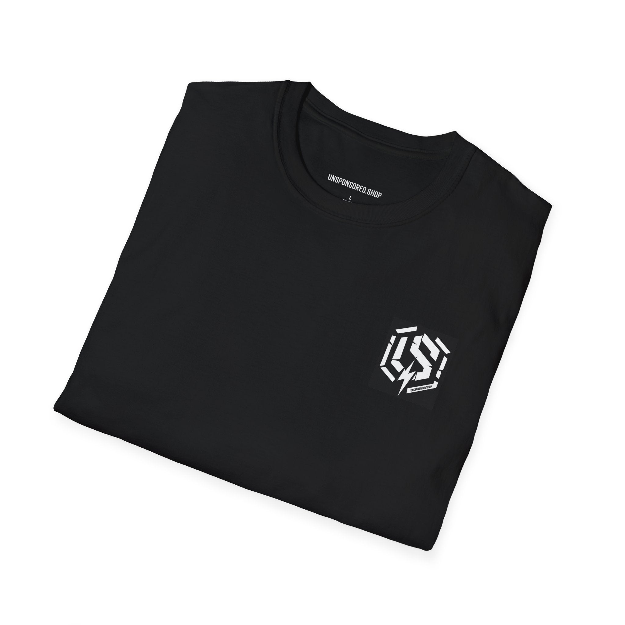 Unsponsored Shatter Logo T-Shirt — 'Uncensored' Graphic Tee with Bold Monochrome Emblem