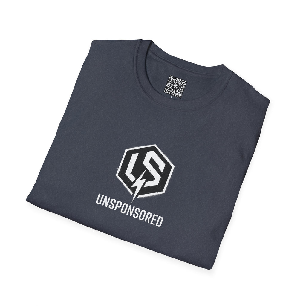 Unsponsored Stencil Tag Logo T‑Shirt — Bold Streetwear Tee