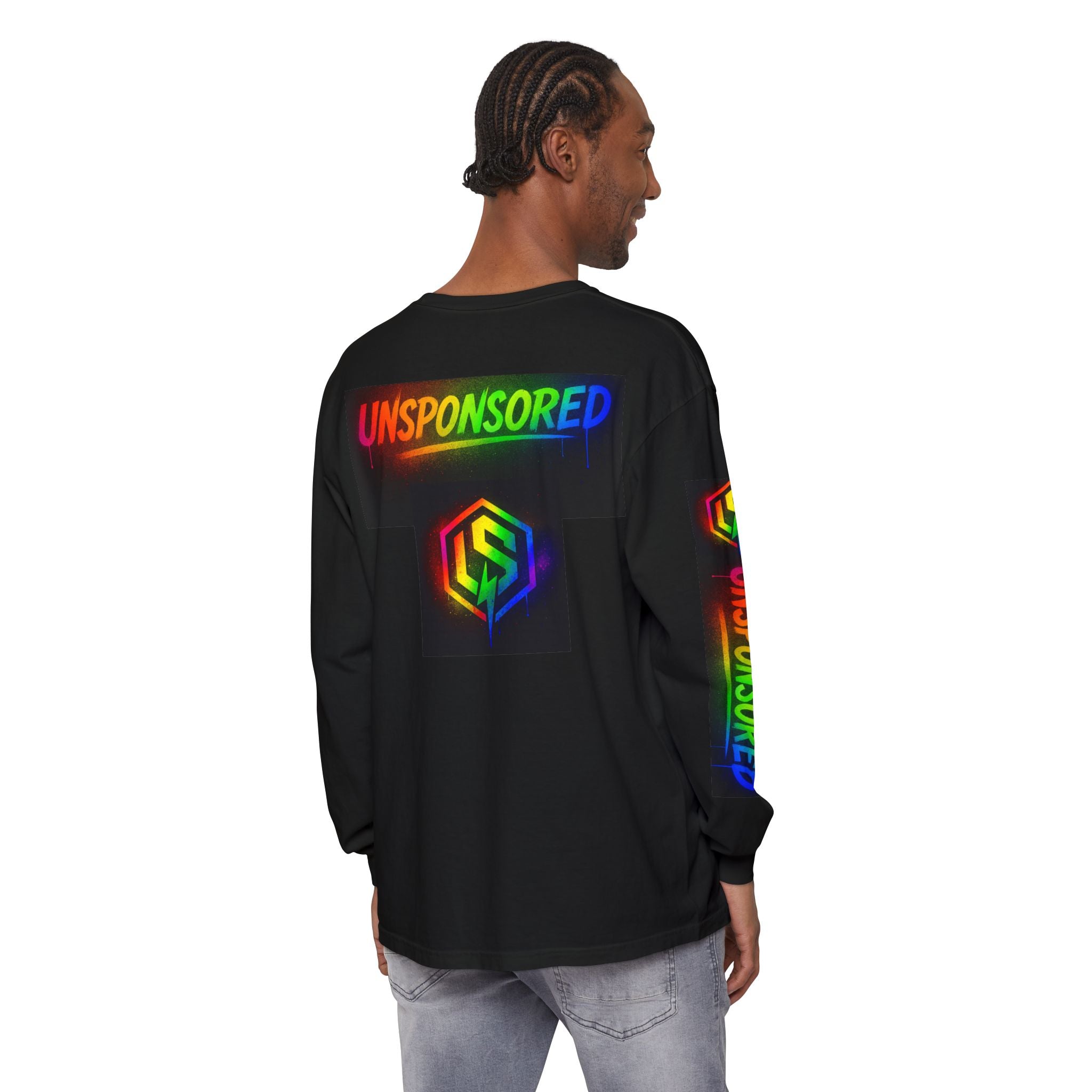 Unisponsored Rainbow Graffiti Logo Long Sleeve Tee