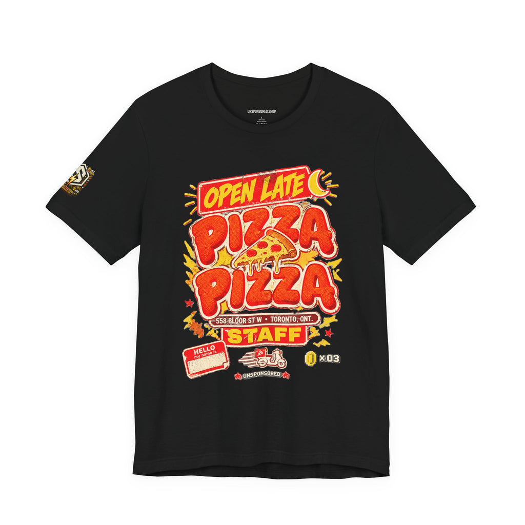 Unsponsored vs the World — Pizza Pizza Graphic Tee — front view