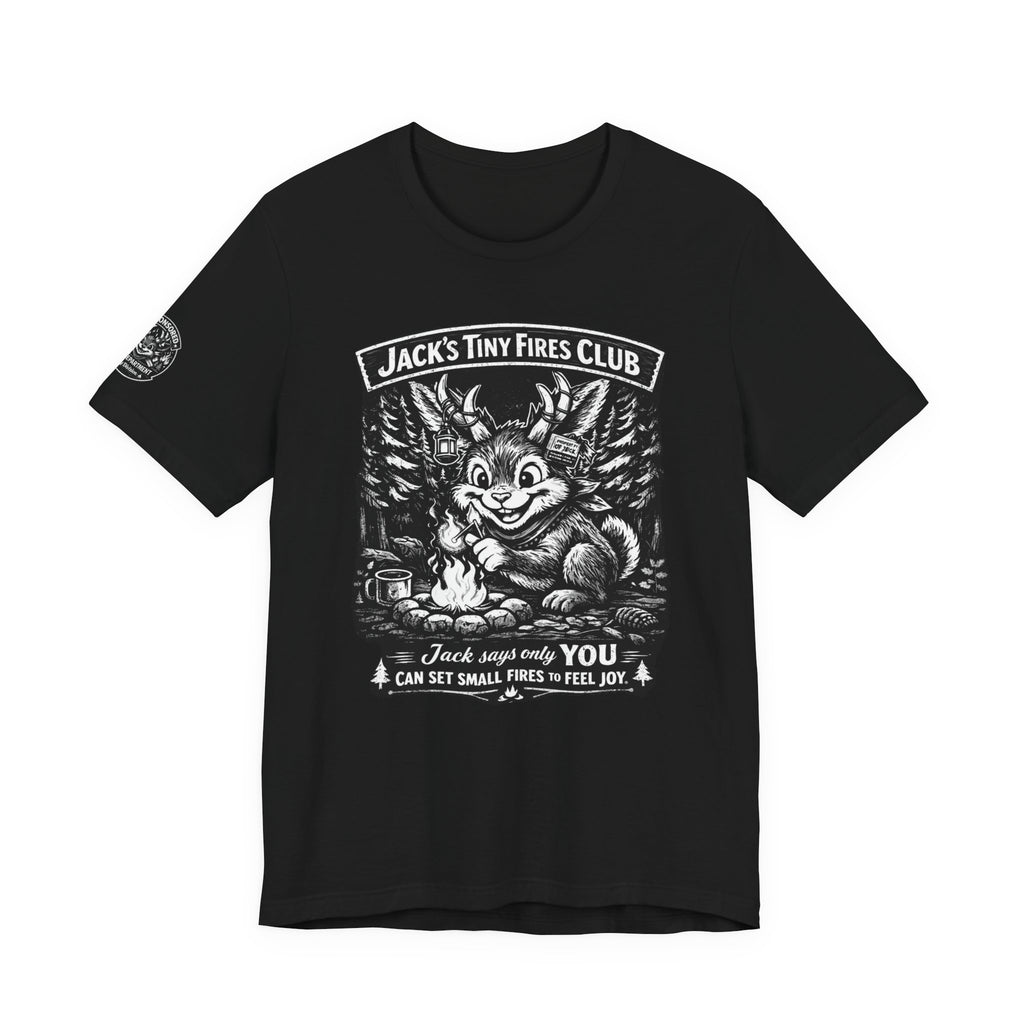 Jack’s Tiny Fires Club Tee — 'Jack's Joy Sparks' Campfire Graphic T-Shirt
