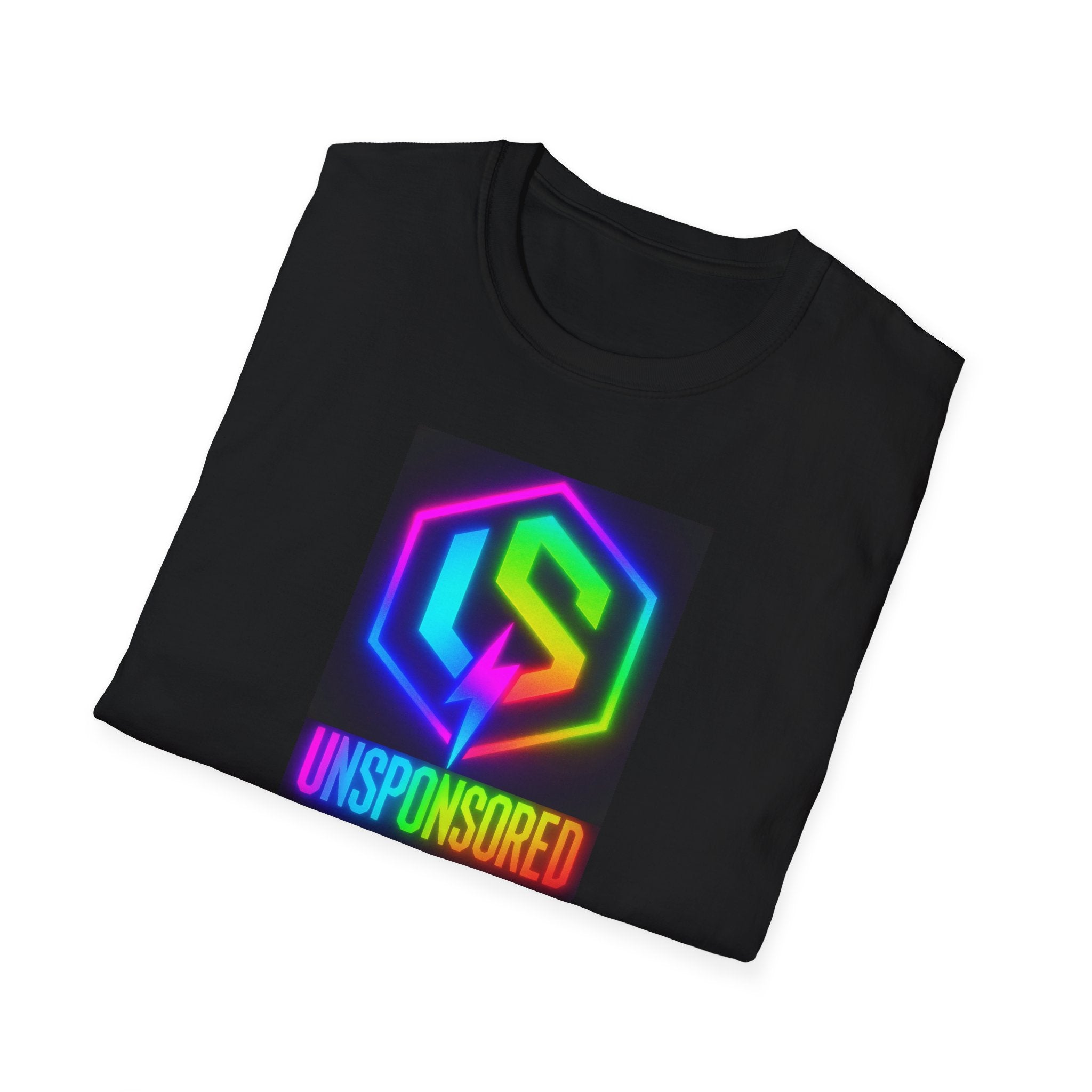 Neon Rainbow “UNSPONSORED” Logo Tee
