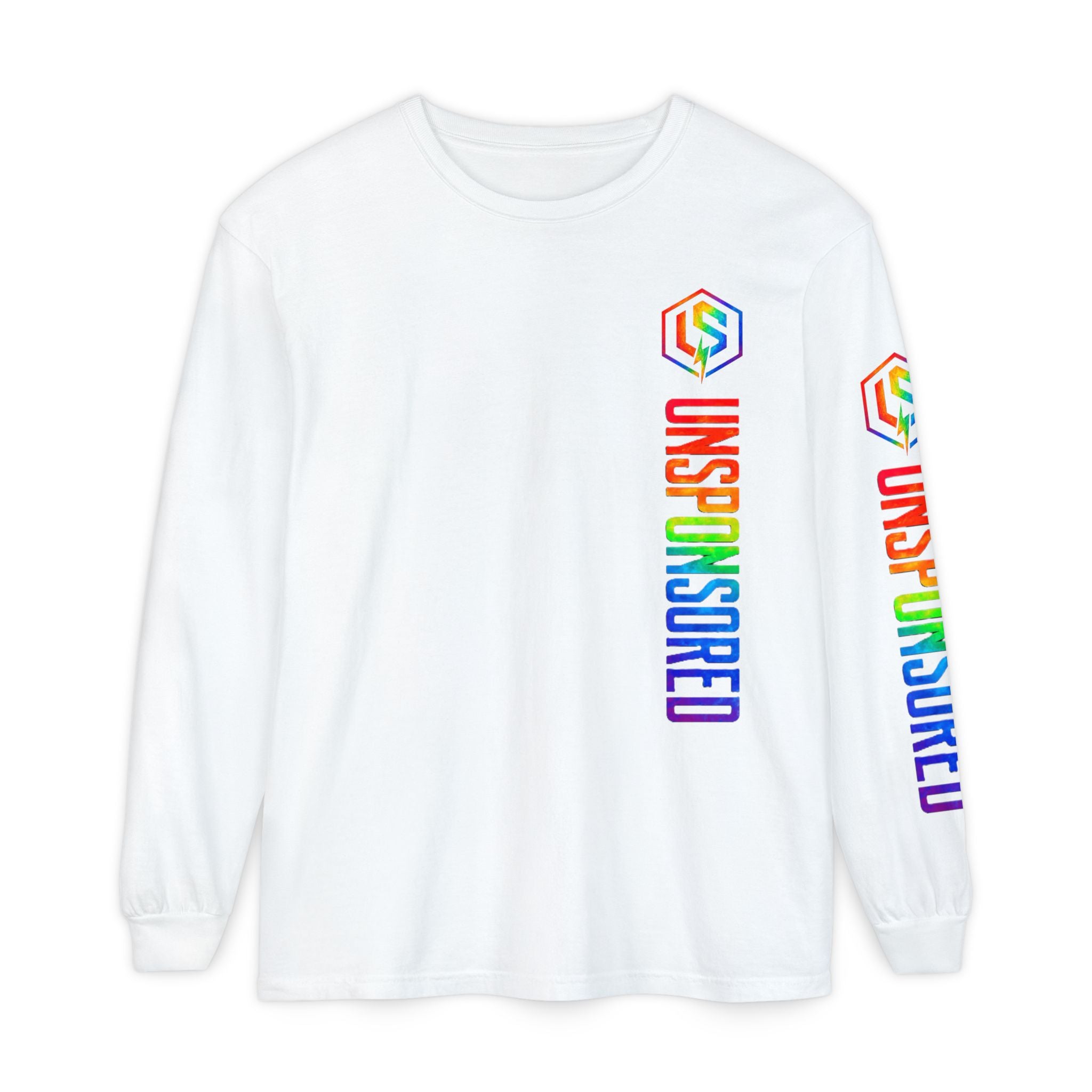 Rainbow 'UNSPONSORED' Logo Long Sleeve Tee
