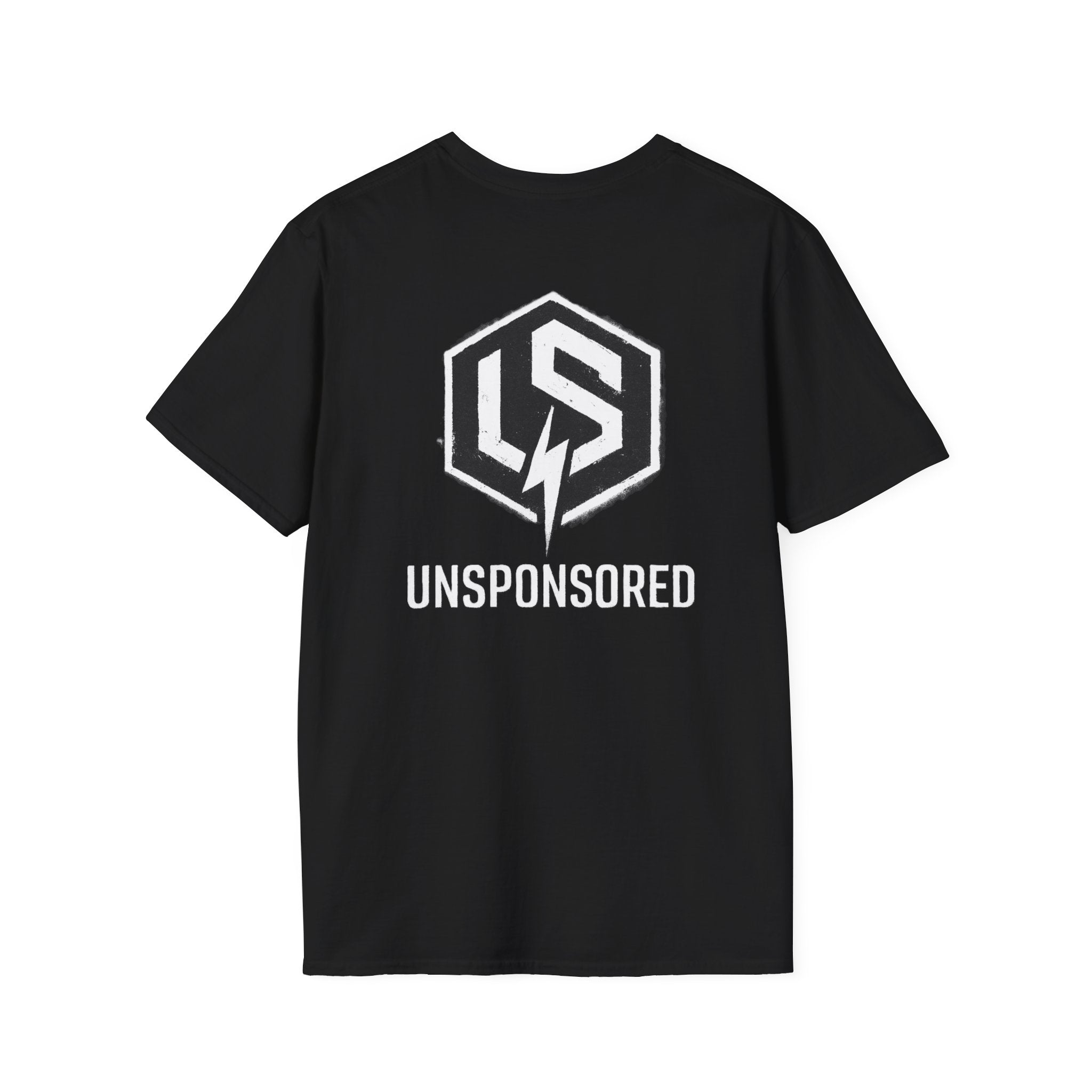 Unsponsored Stencil Tag Logo T‑Shirt — Bold Streetwear Tee