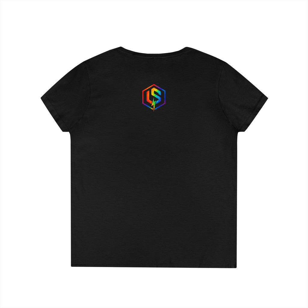 Womens' V-Neck T-Shirt — Rainbow "UNSPONSORED" Logo Tee