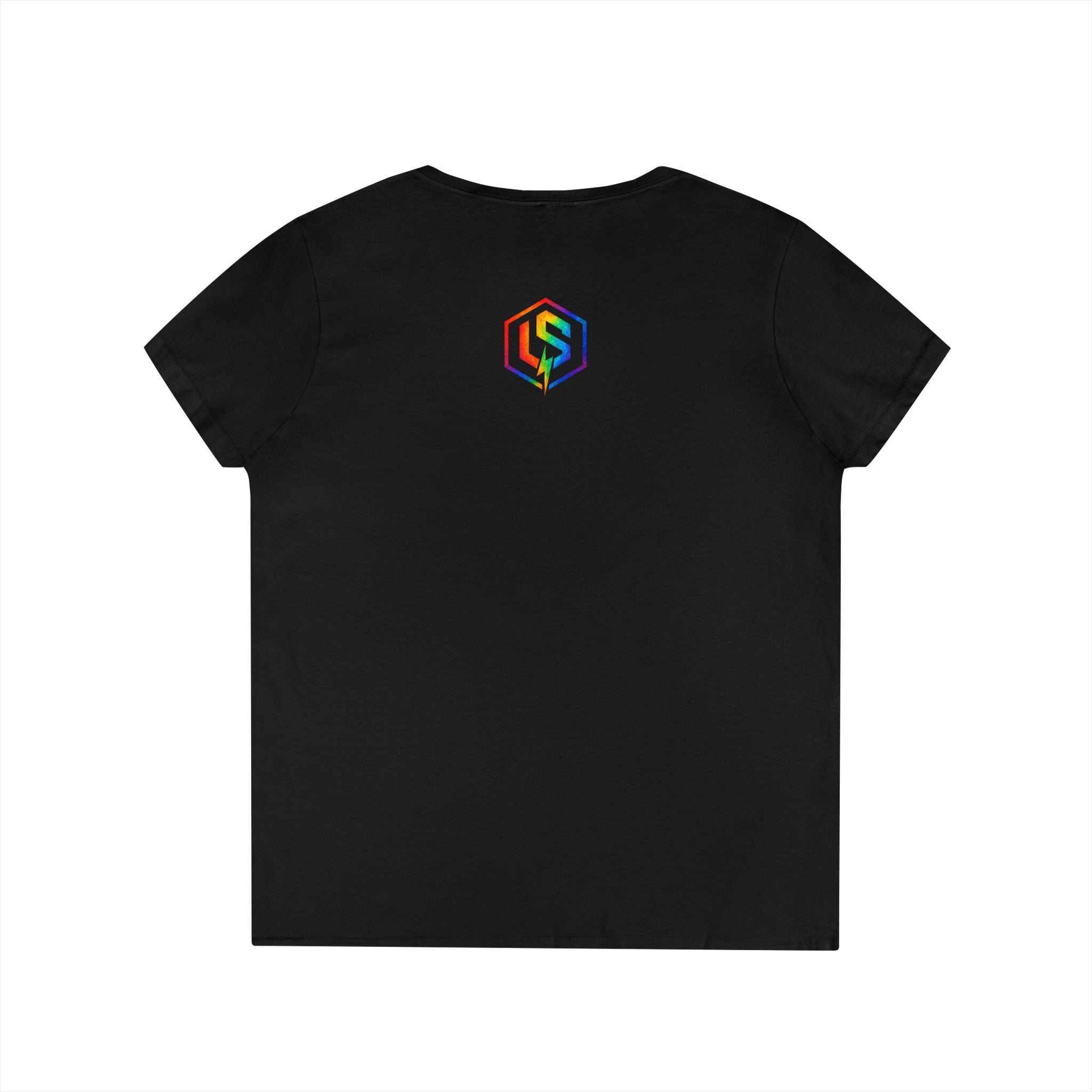 Womens' V-Neck T-Shirt — Rainbow "UNSPONSORED" Logo Tee