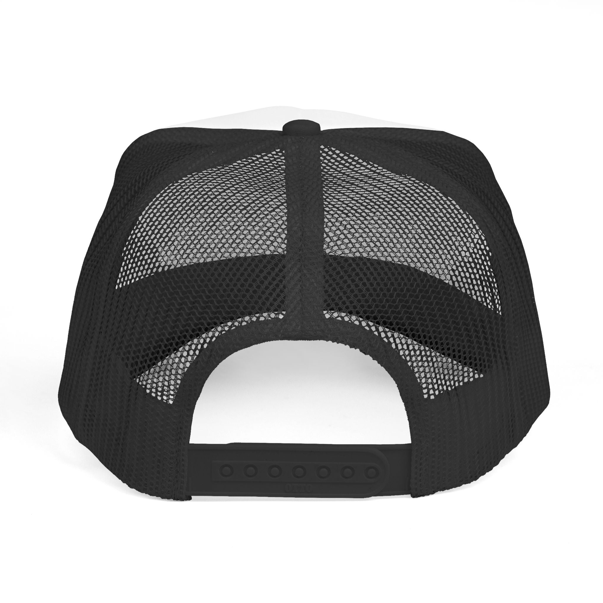 Unsponsored Logo Trucker Cap — Black & White Mesh Baseball Hat