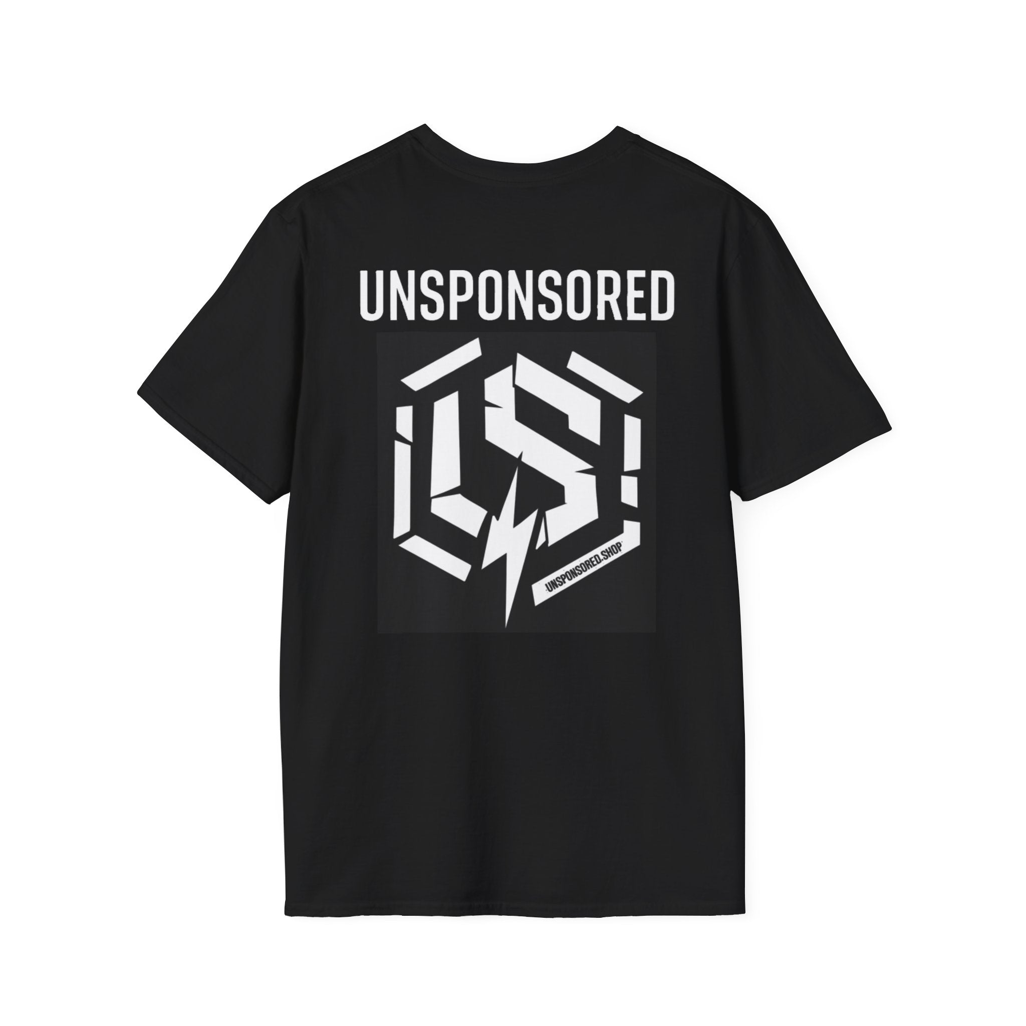 Unsponsored Shatter Logo T-Shirt — 'Uncensored' Graphic Tee with Bold Monochrome Emblem