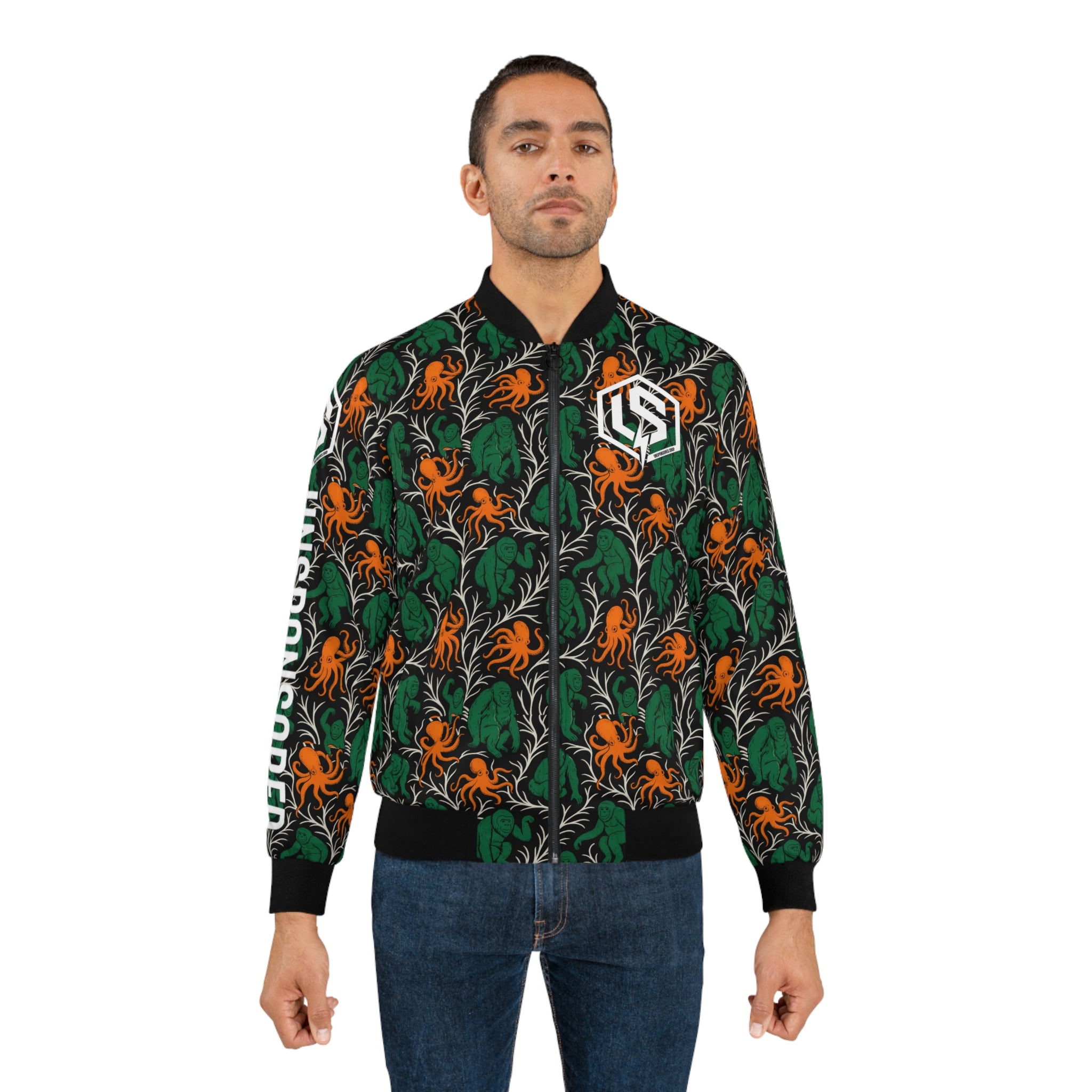 Orangutans & Octopi Bomber Jacket — All-Over Print Jacket