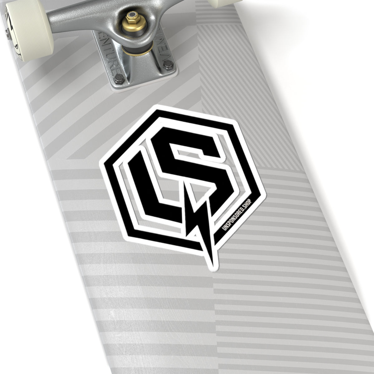 Hexagon LS Lightning Logo Sticker — Black & White Kiss-Cut Laptop Decal