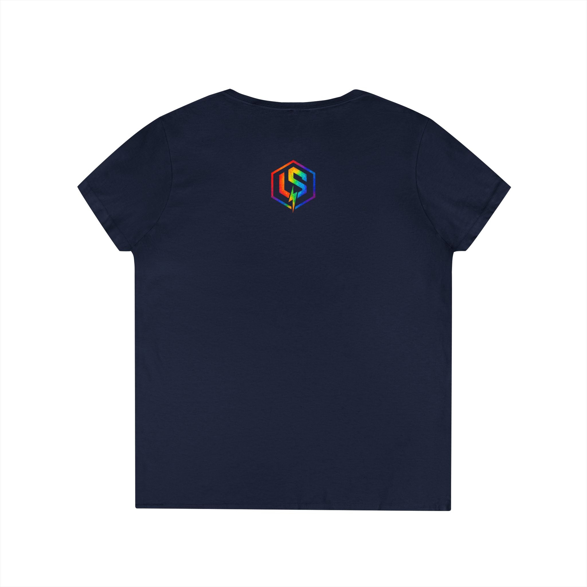 Womens' V-Neck T-Shirt — Rainbow "UNSPONSORED" Logo Tee