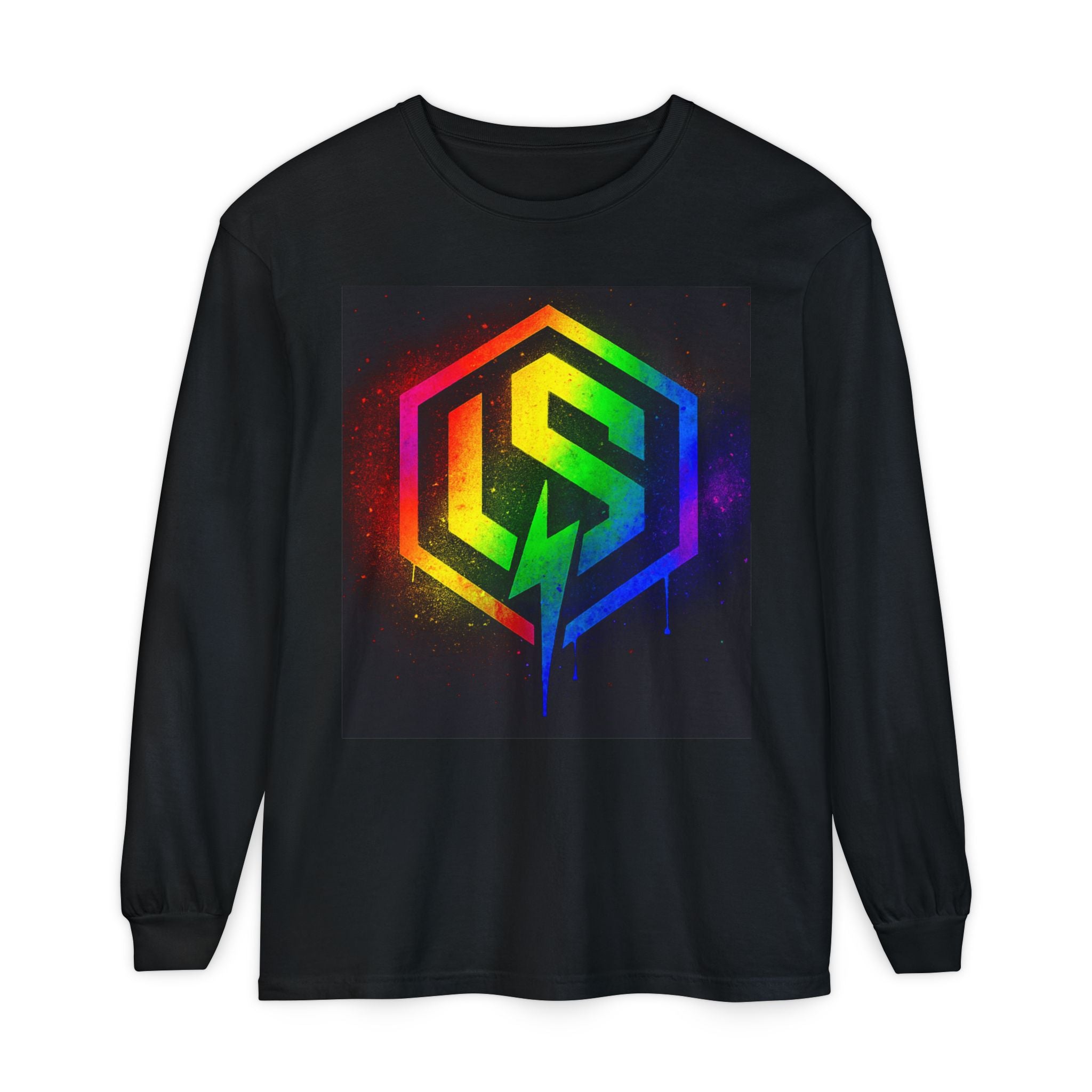 Unisponsored Rainbow Graffiti Logo Long Sleeve Tee
