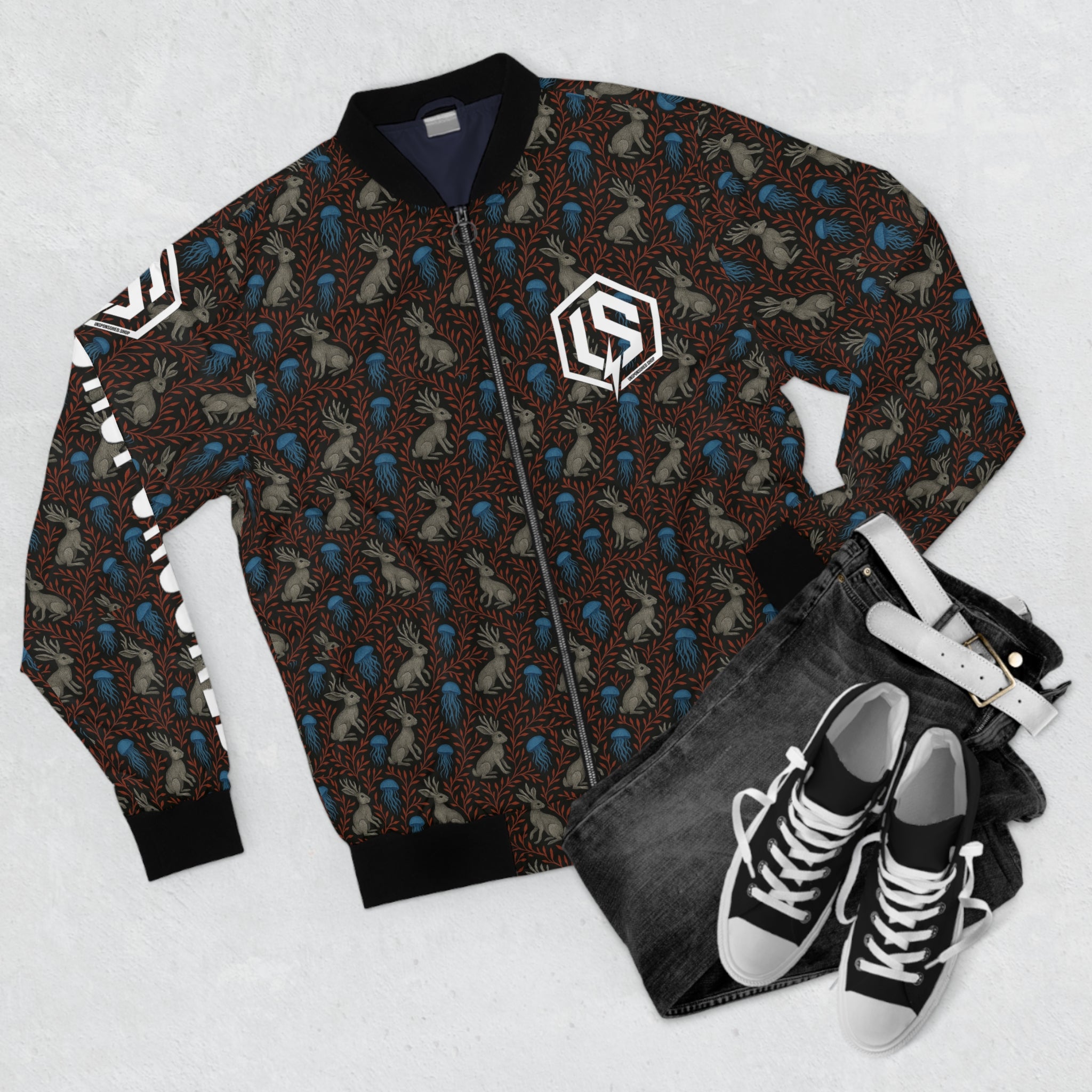 Jackalopes & Jellies Bomber Jacket — All-Over Print Jacket