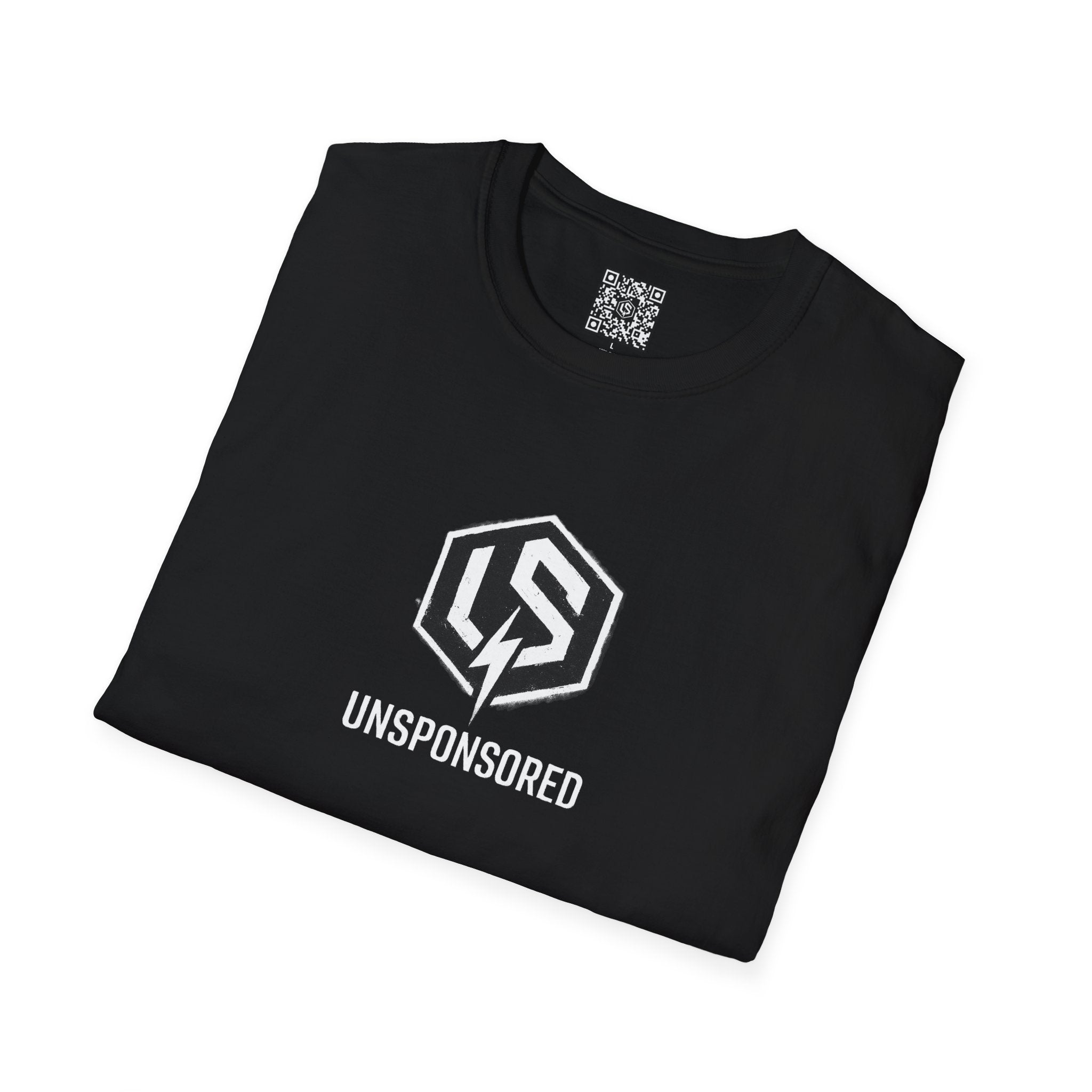 Unsponsored Stencil Tag Logo T‑Shirt — Bold Streetwear Tee