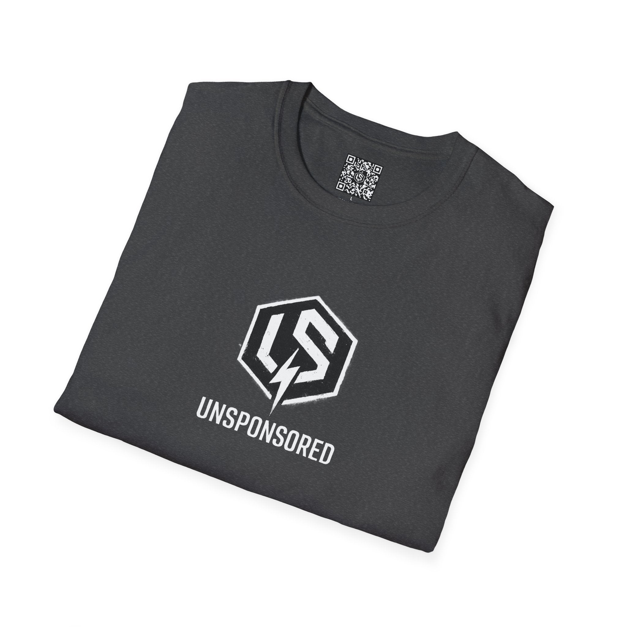 Unsponsored Stencil Tag Logo T‑Shirt — Bold Streetwear Tee