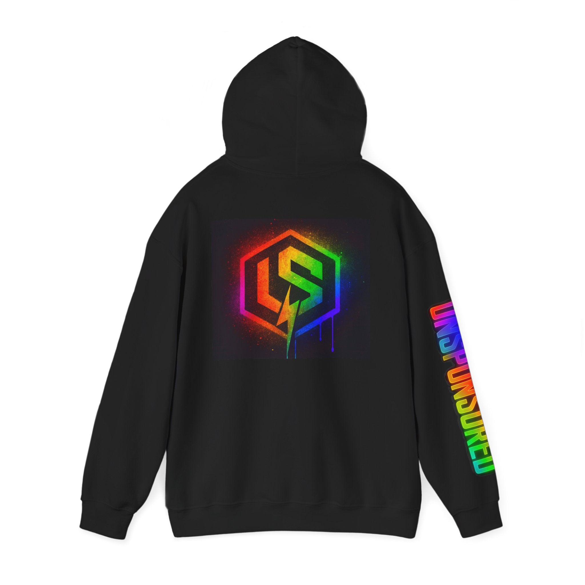 Unisex Heavy Neon Graffiti Hooded Sweatshirt