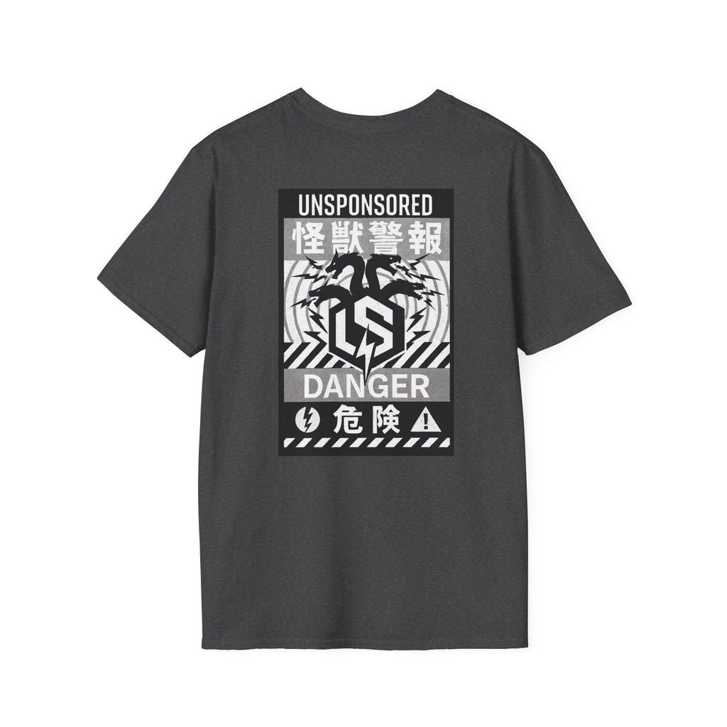 Hydra Kaiju Warning Graphic T-Shirt — "UNSPONSORED" Danger Japanese-Style Tee