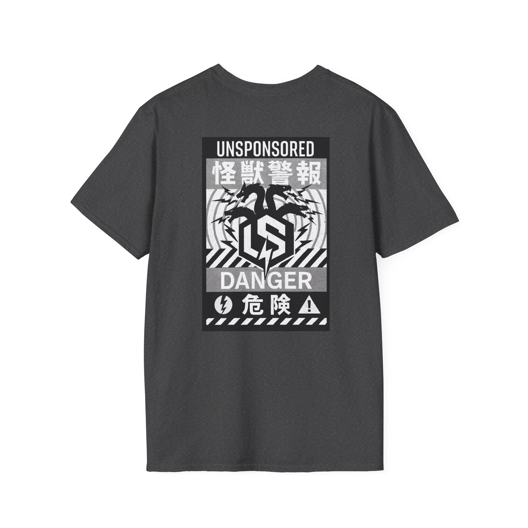 Hydra Kaiju Warning Graphic T-Shirt — "UNSPONSORED" Danger Japanese-Style Tee