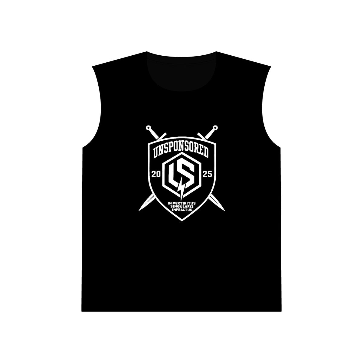 Unsponsored Crest Muscle Tank in black — front view