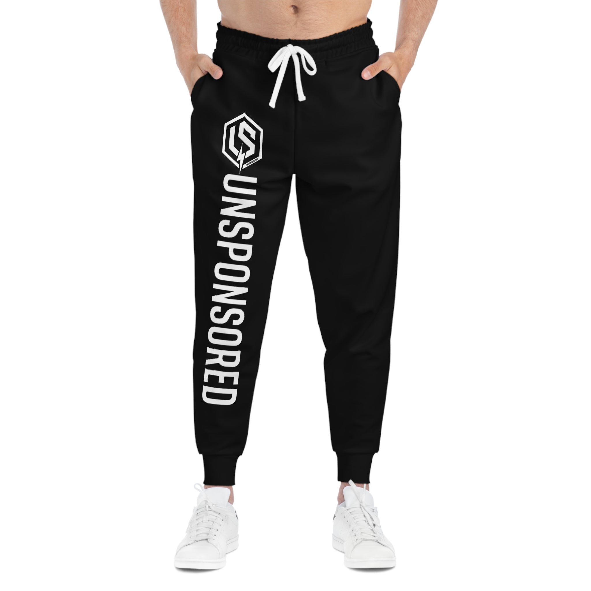 UnSponsored Athletic Joggers — Black Logo Side Print