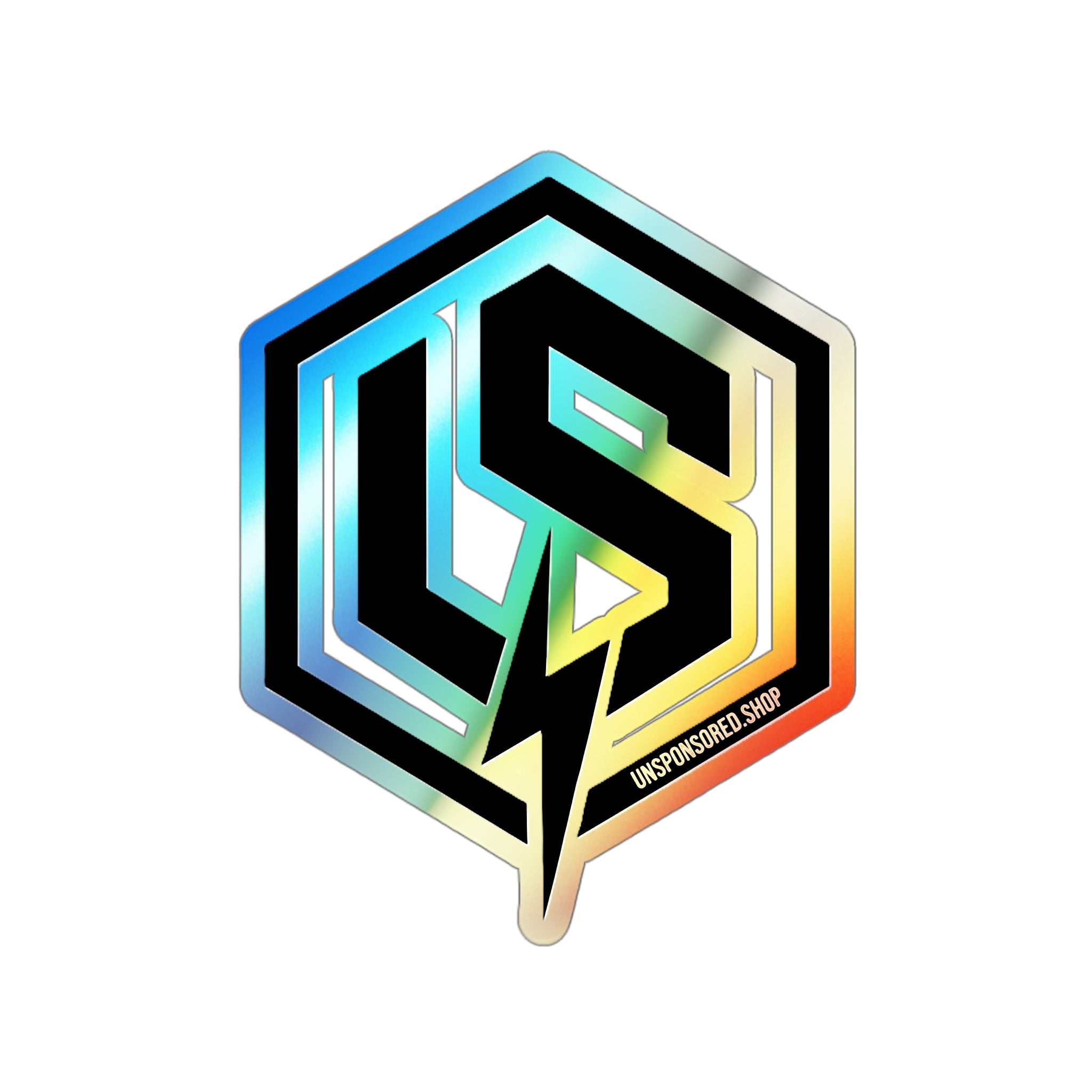 Holographic Die-Cut Logo Sticker — Iridescent LS Emblem for Skateboards & Laptops