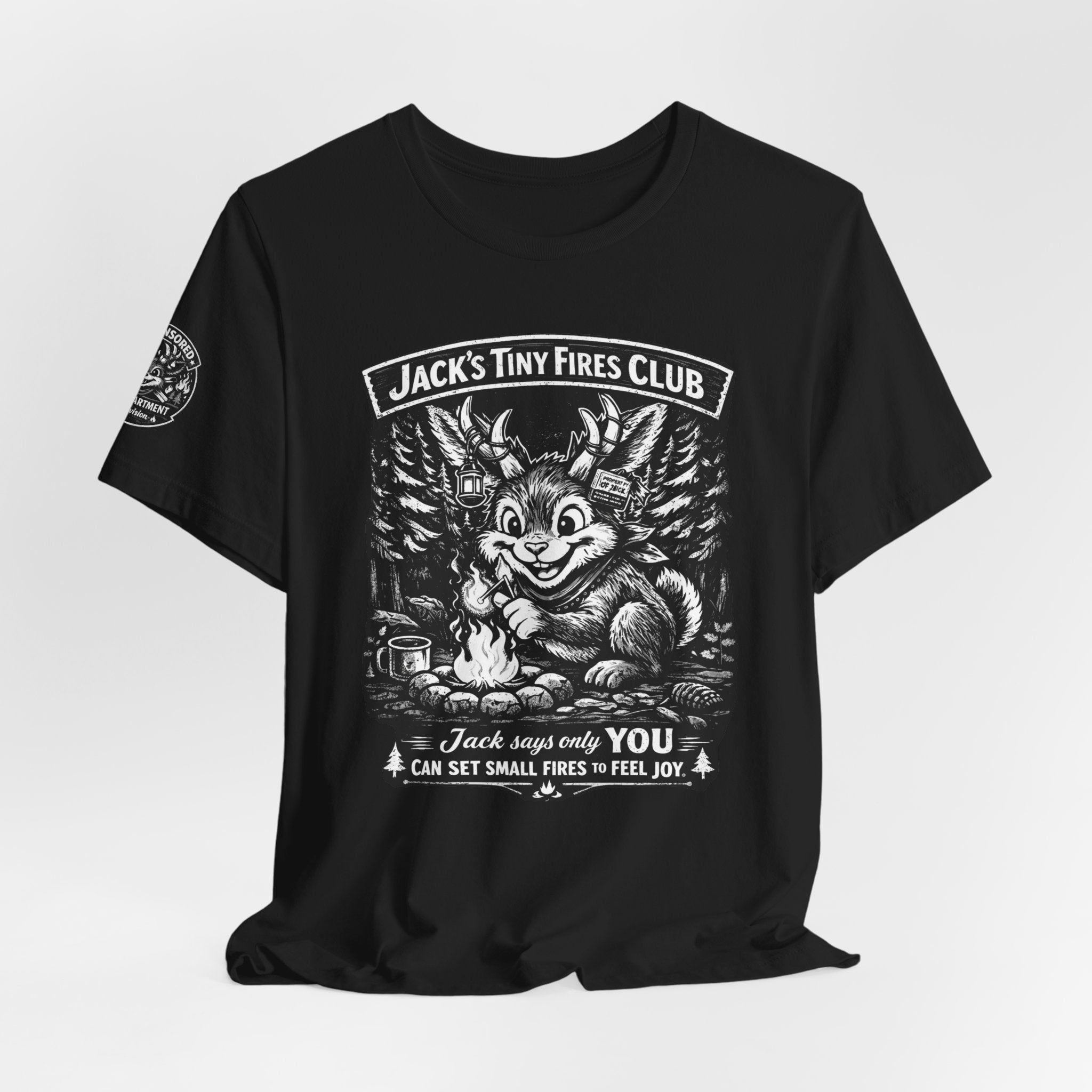 Jack’s Tiny Fires Club Tee — 'Jack's Joy Sparks' Campfire Graphic T-Shirt