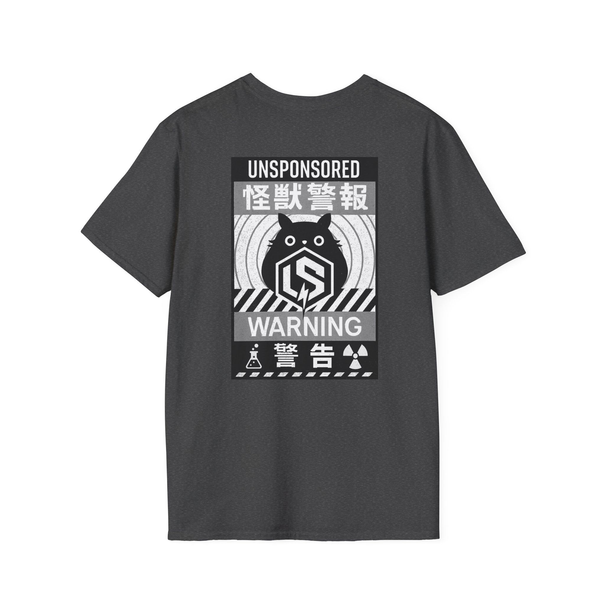 Tanuki Kaiju Warning T-Shirt — 'UNSPONSORED' Retro Monster Graphic Tee