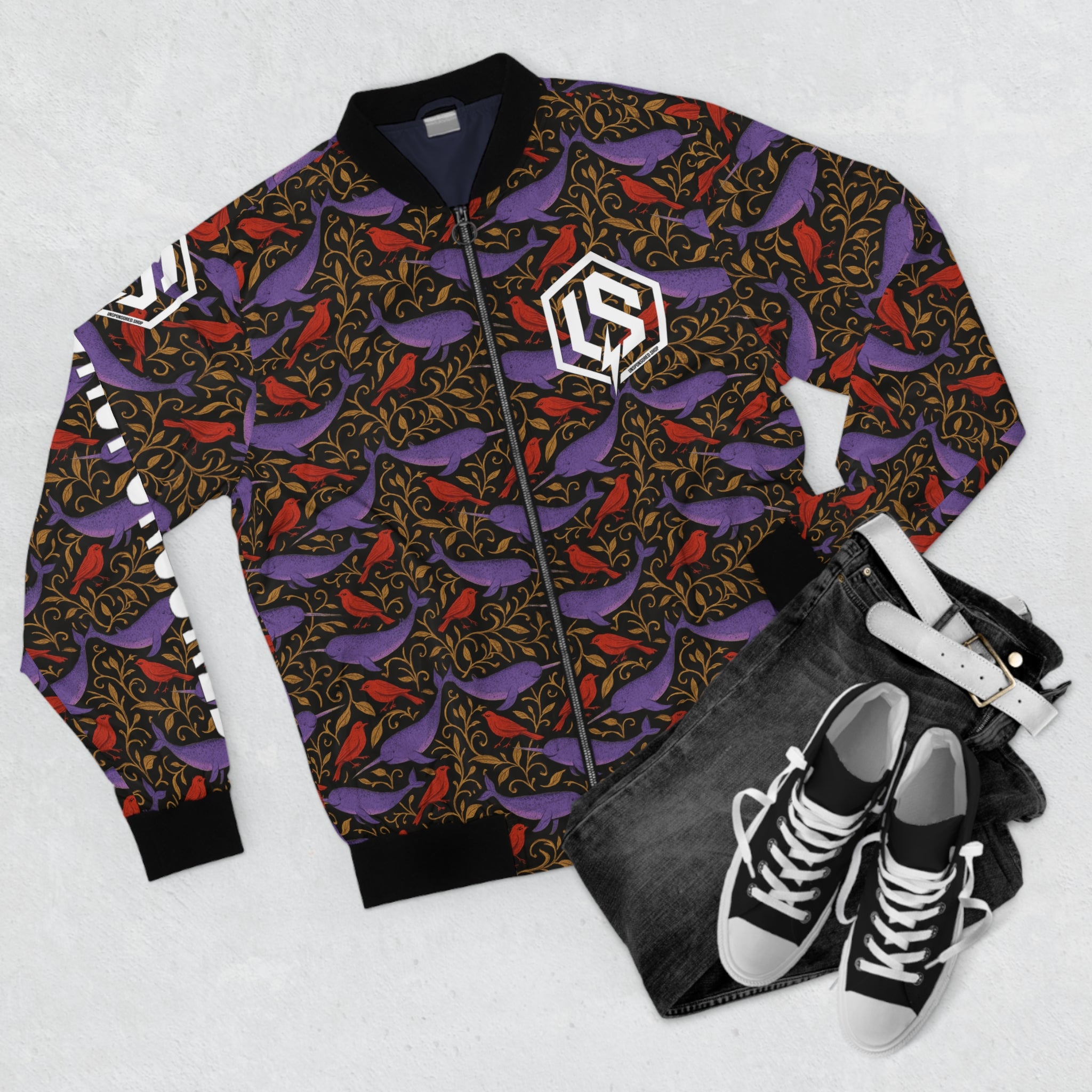 Narwahls & Nightingales – AOP Bomber Jacket