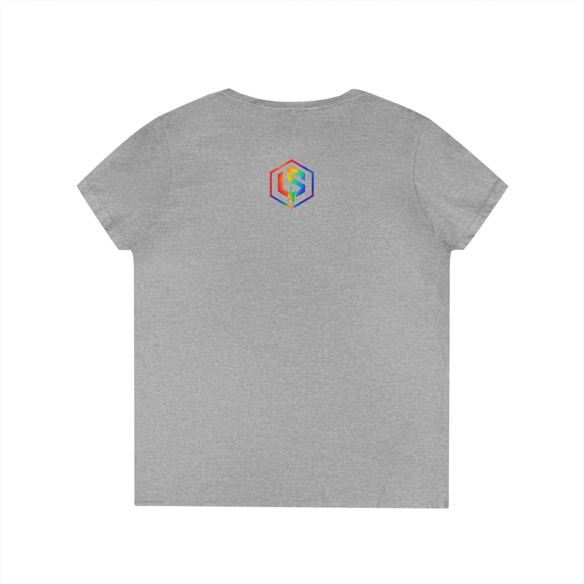 Womens' V-Neck T-Shirt — Rainbow "UNSPONSORED" Logo Tee