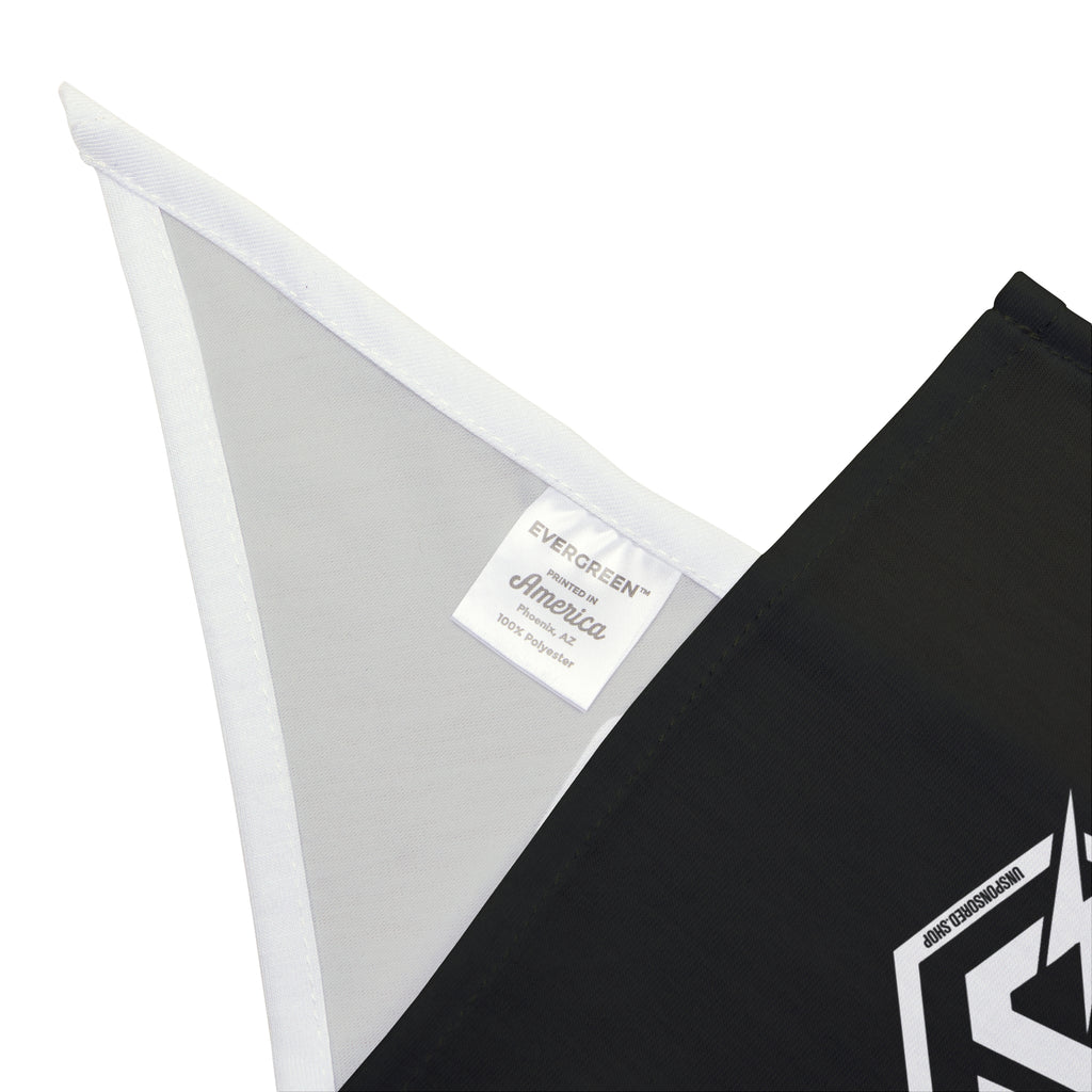 "UNSPONSORED" Black Pet Bandana — Bold Logo Dog & Cat Accessory