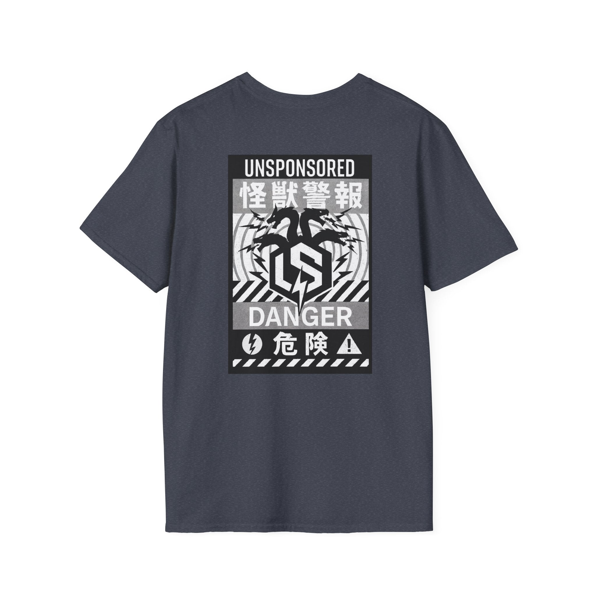 Hydra Kaiju Warning Graphic T-Shirt — "UNSPONSORED" Danger Japanese-Style Tee