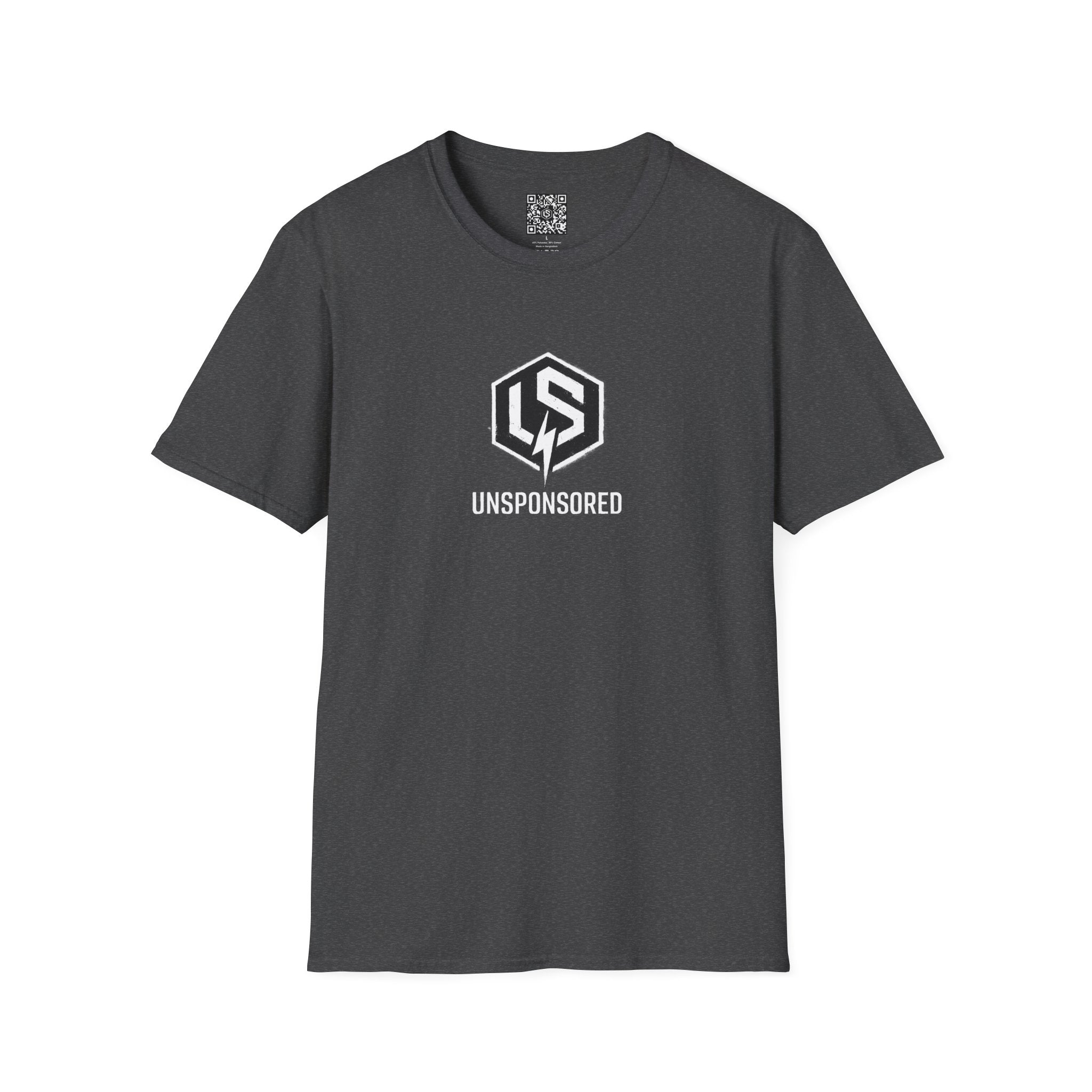 Unsponsored Stencil Tag Logo T‑Shirt — Bold Streetwear Tee
