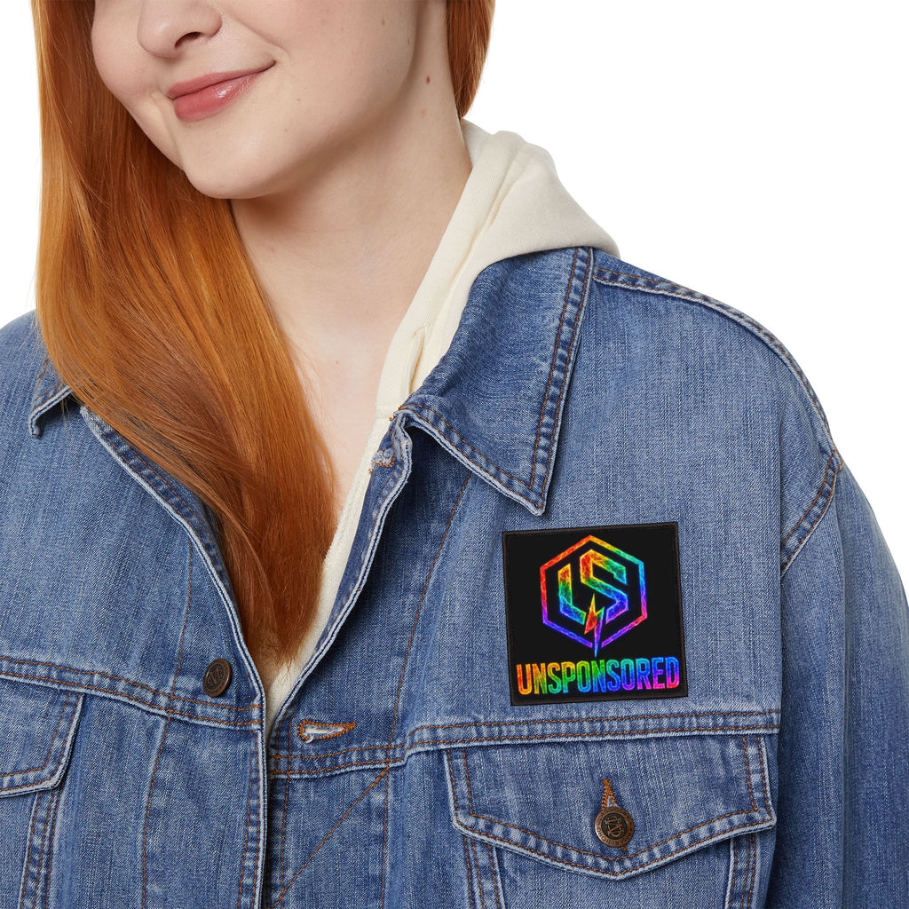 Iron-On Patch — Rainbow 'UNSPONSORED' Logo Patch for Jackets & Backpacks
