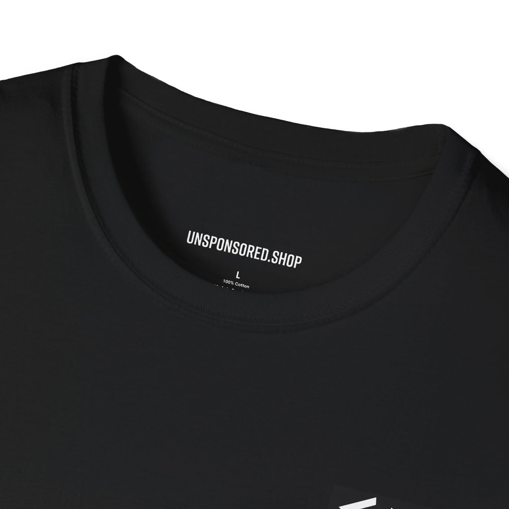 Unsponsored Shatter Logo T-Shirt — 'Uncensored' Graphic Tee with Bold Monochrome Emblem