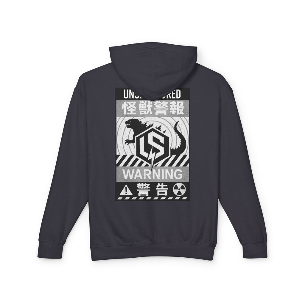 God Kaiju Warning Graphic Hoodie — 'Unsponsored' Kaiju Poster Hoodie