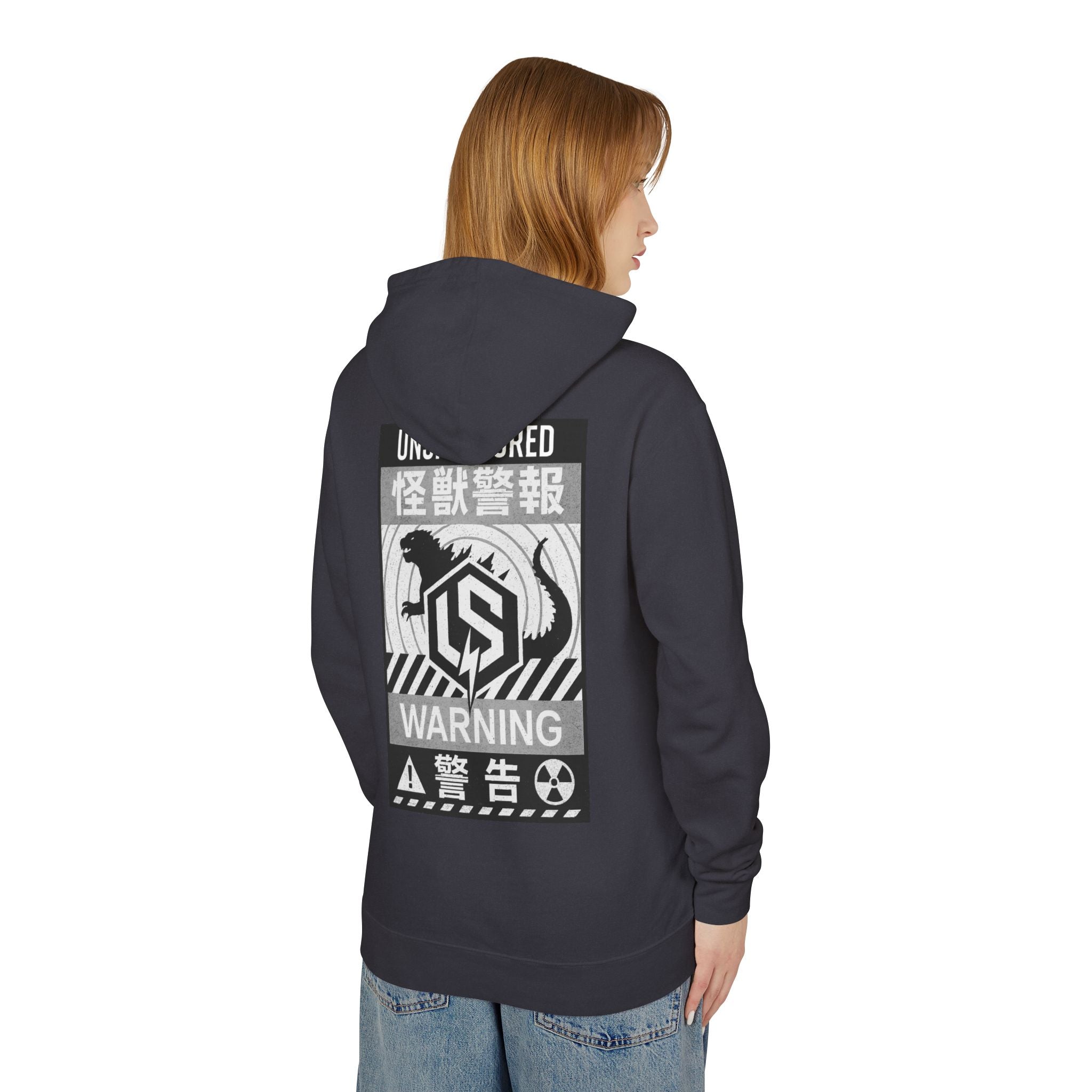 God Kaiju Warning Graphic Hoodie — 'Unsponsored' Kaiju Poster Hoodie