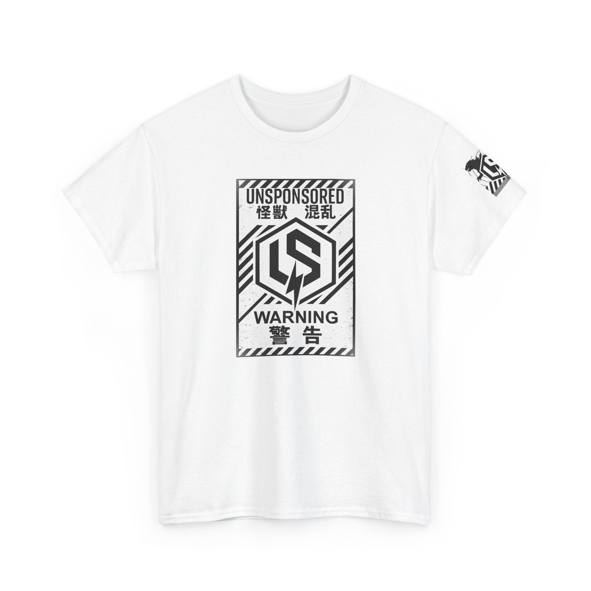Kaiju Warning Logo Tee — 'Unsponsored' Graphic Streetwear T-Shirt