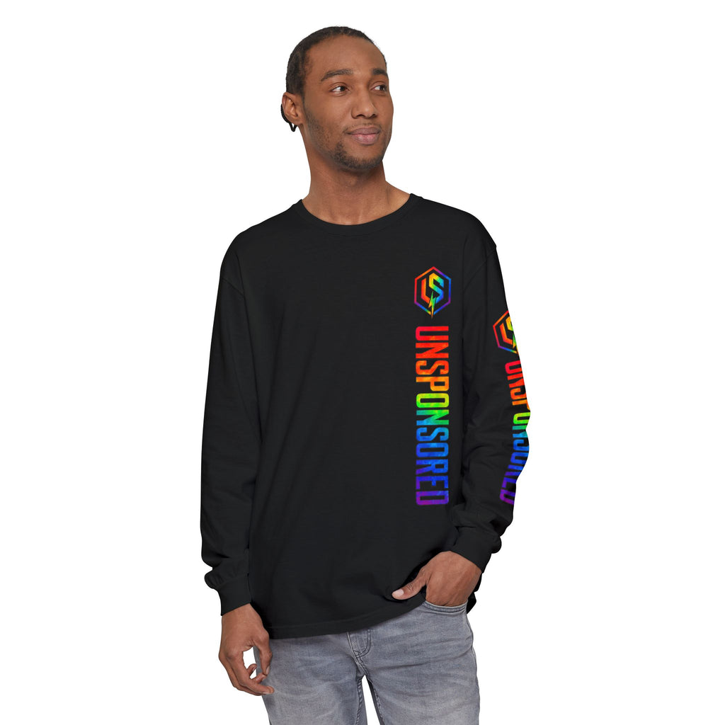 Rainbow 'UNSPONSORED' Logo Long Sleeve Tee