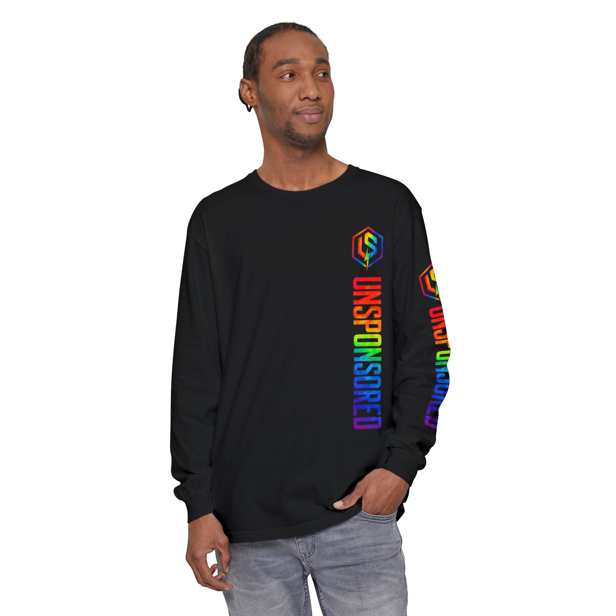 Rainbow 'UNSPONSORED' Logo Long Sleeve Tee