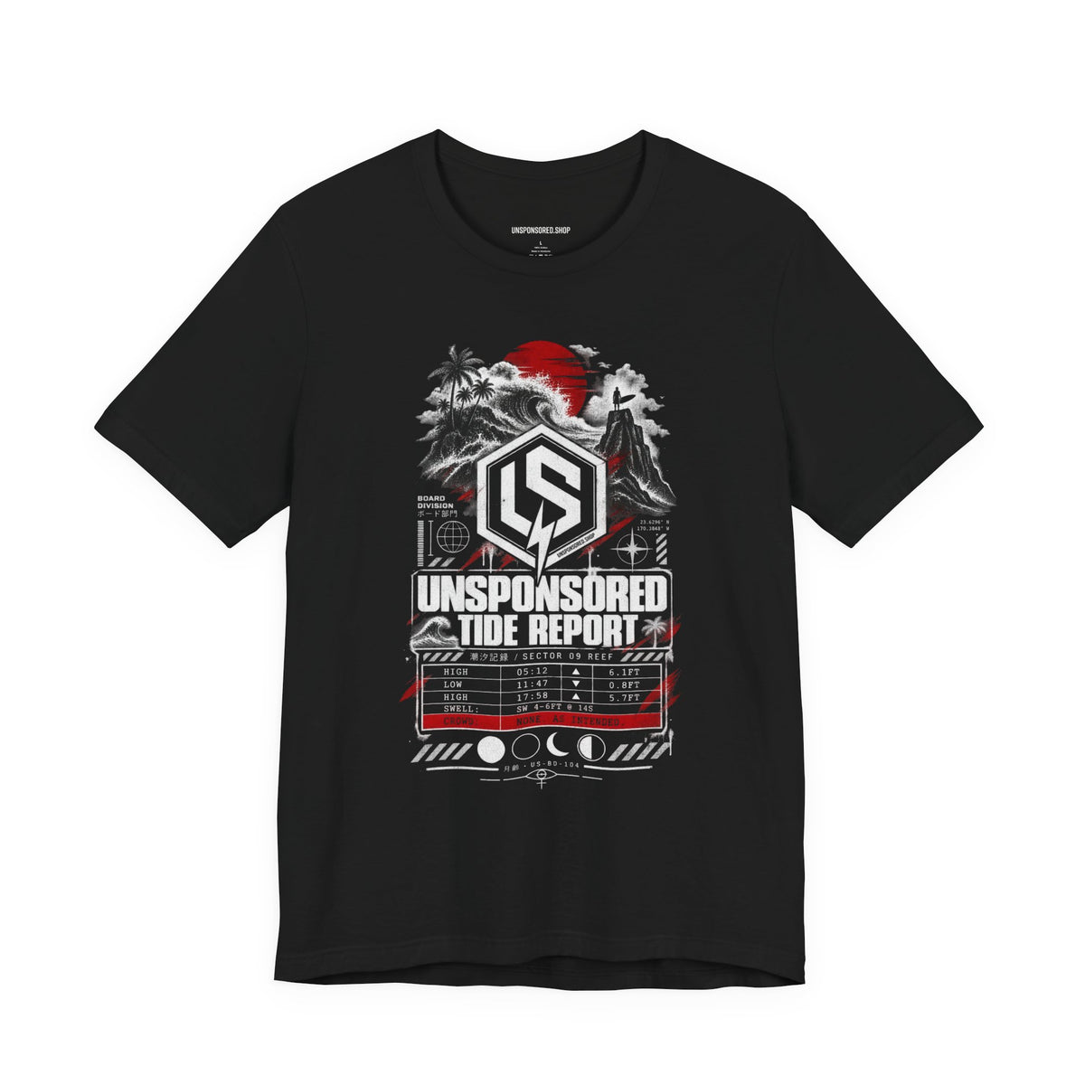 Unsponsored Tide Report Surf Graphic Tee — Board Division — front view